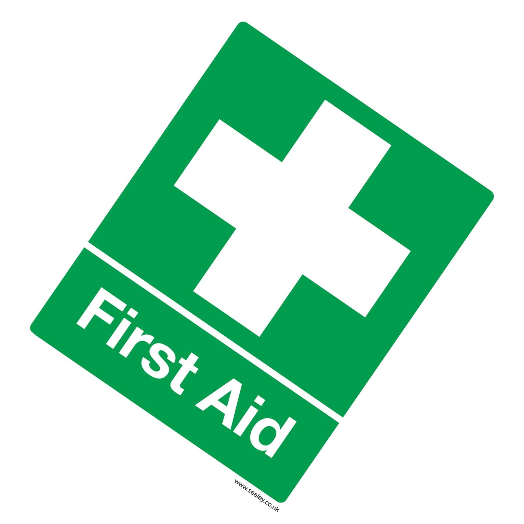 Sealey Safety Sign - First Aid - Rigid Plastic - Pack of 10