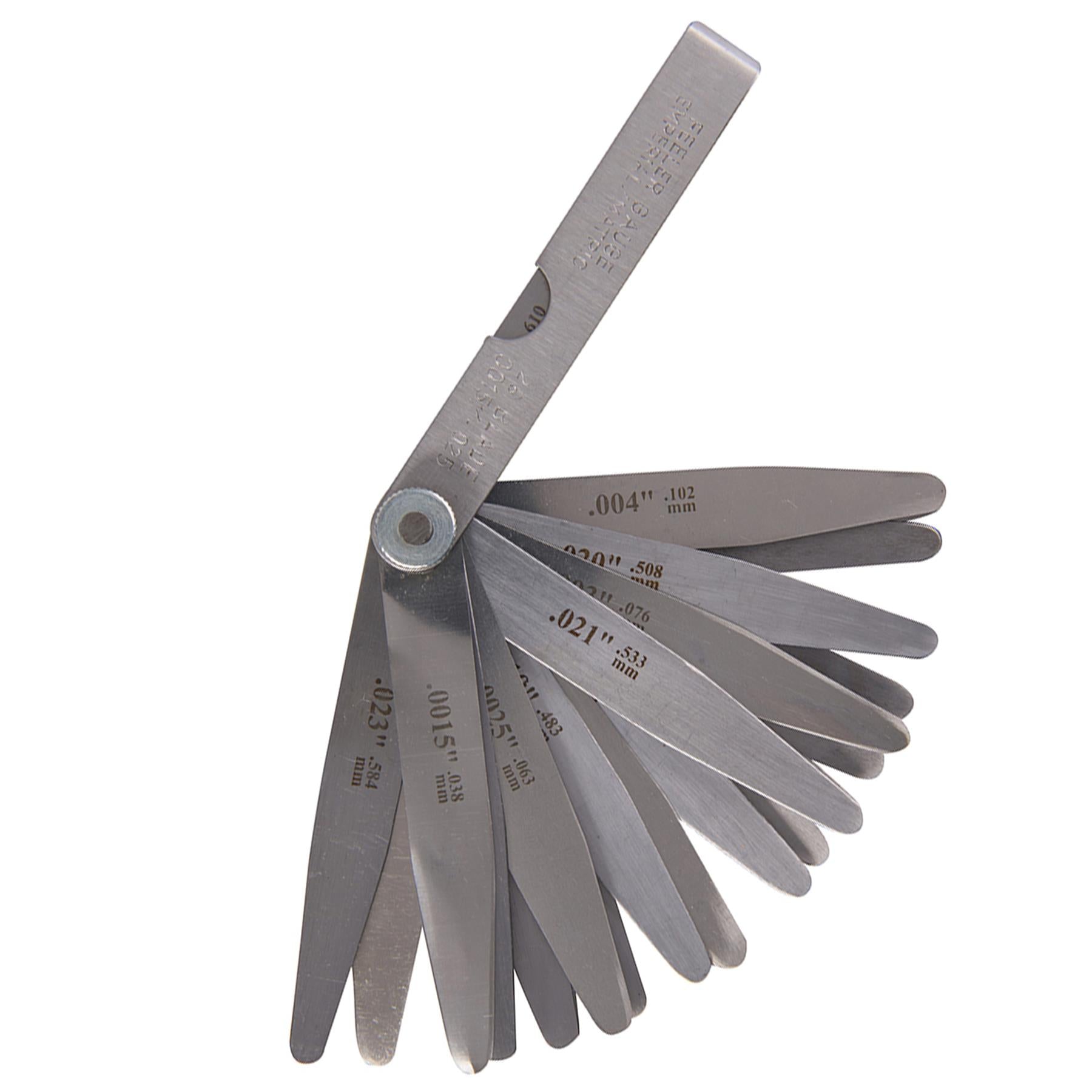 Feeler Gauge 26 Leaves (0.051 - 0.635mm) Hardened And Polished Carbon Steel