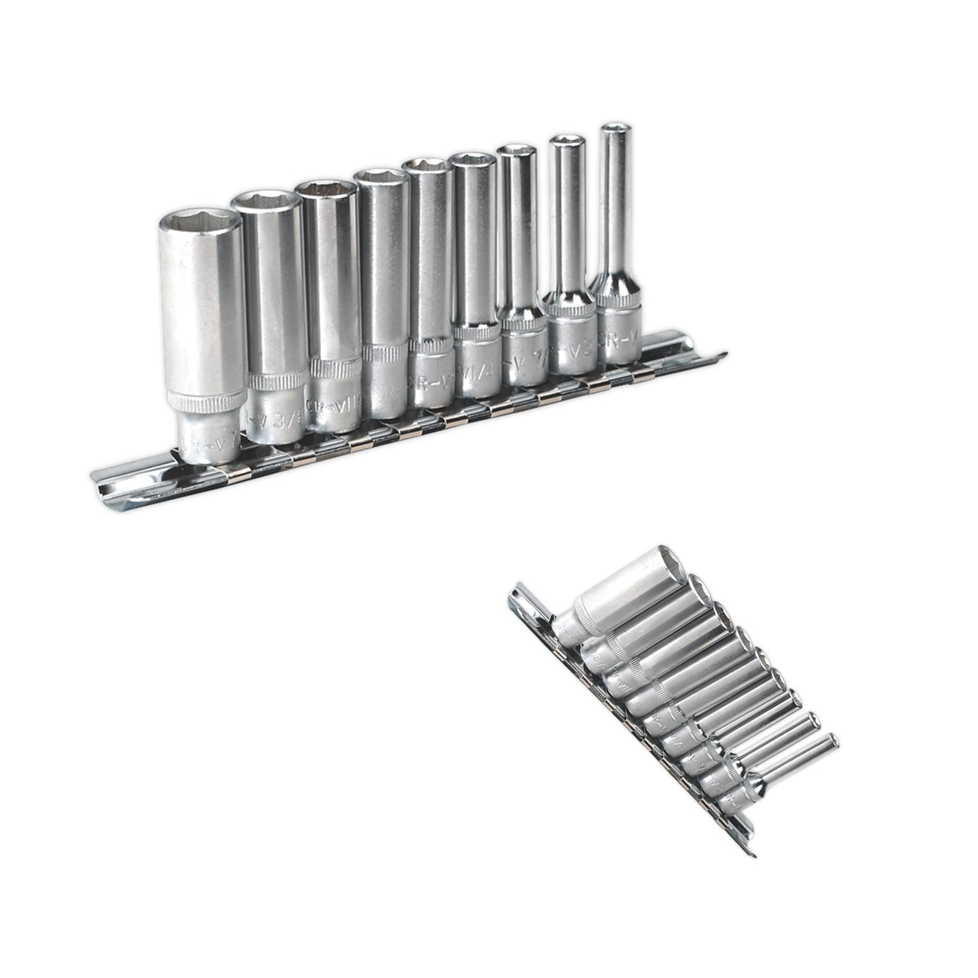 Sealey Socket Set 9pc 1/4"Sq Drive 6pt Deep WallDrive Imperial
