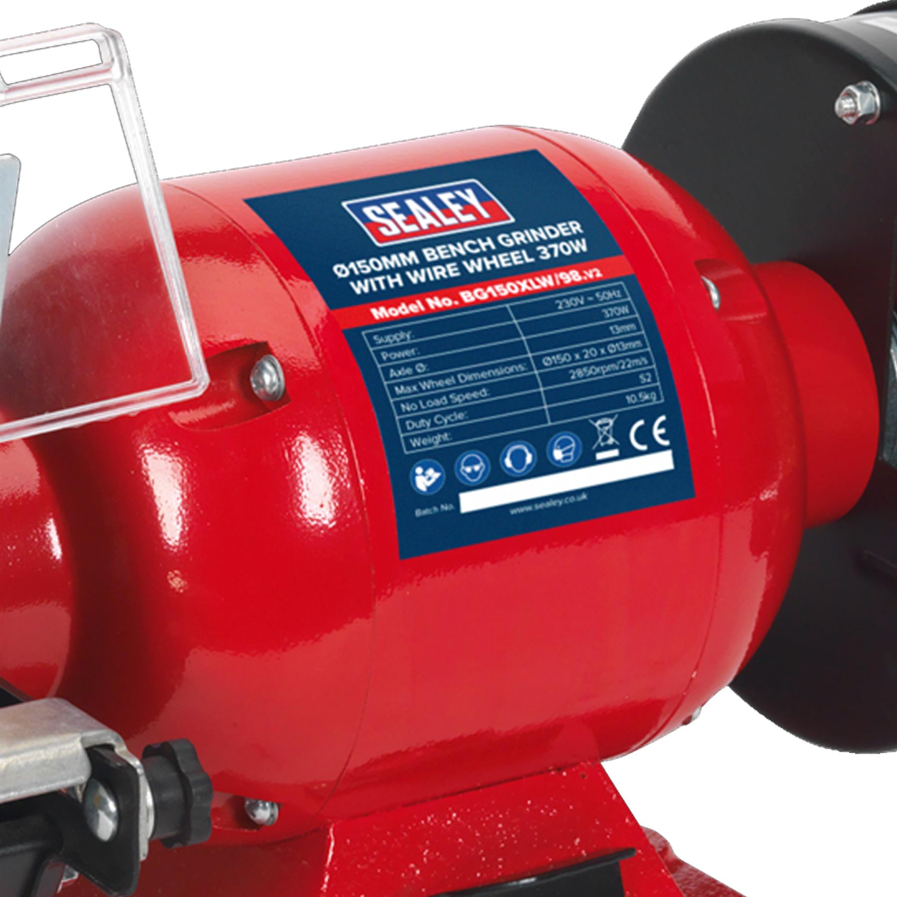 Sealey Bench Grinder 150mm with Wire Wheel 370W/230V