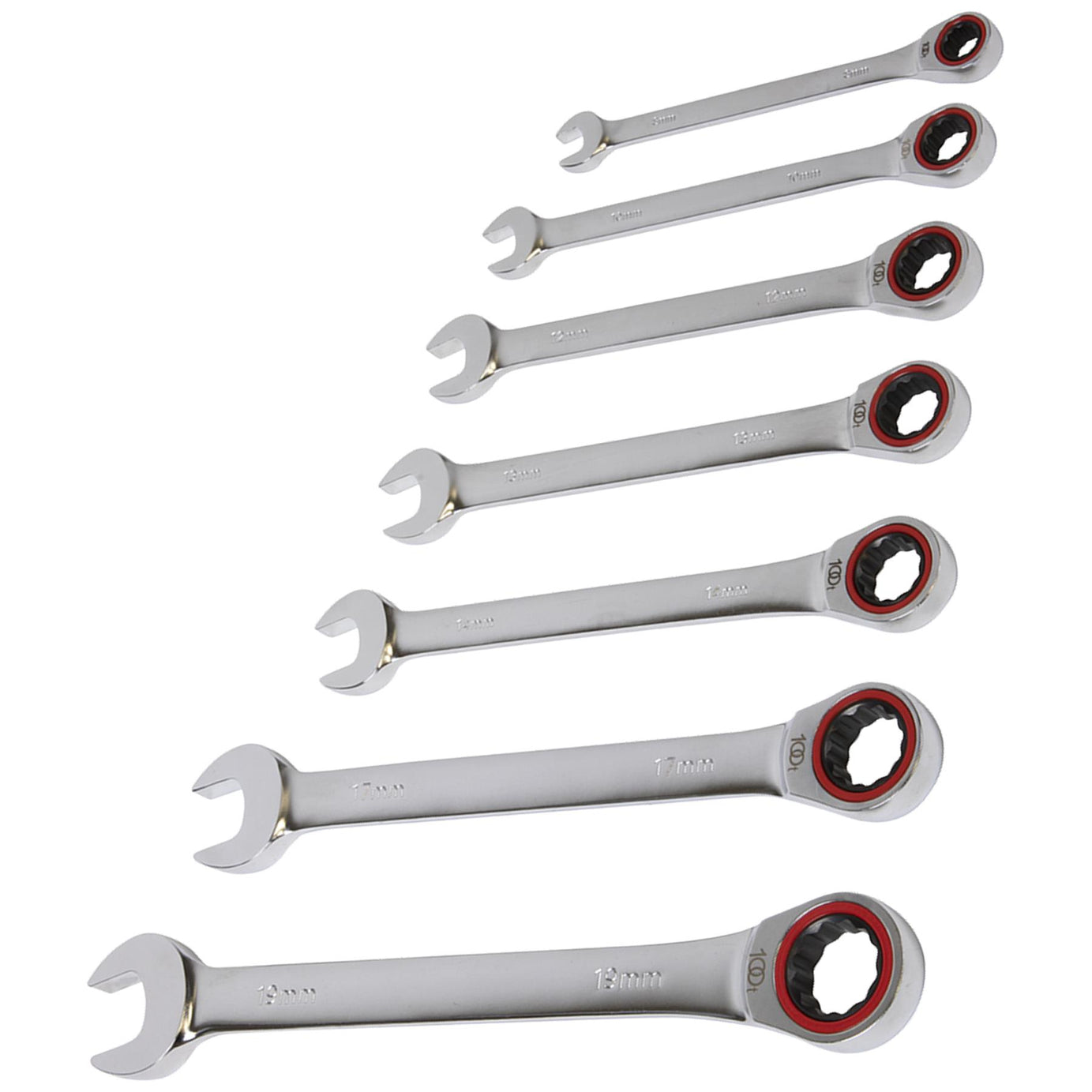 Sealey Ratchet Combination Spanner Set 7pc Metric Platinum Series