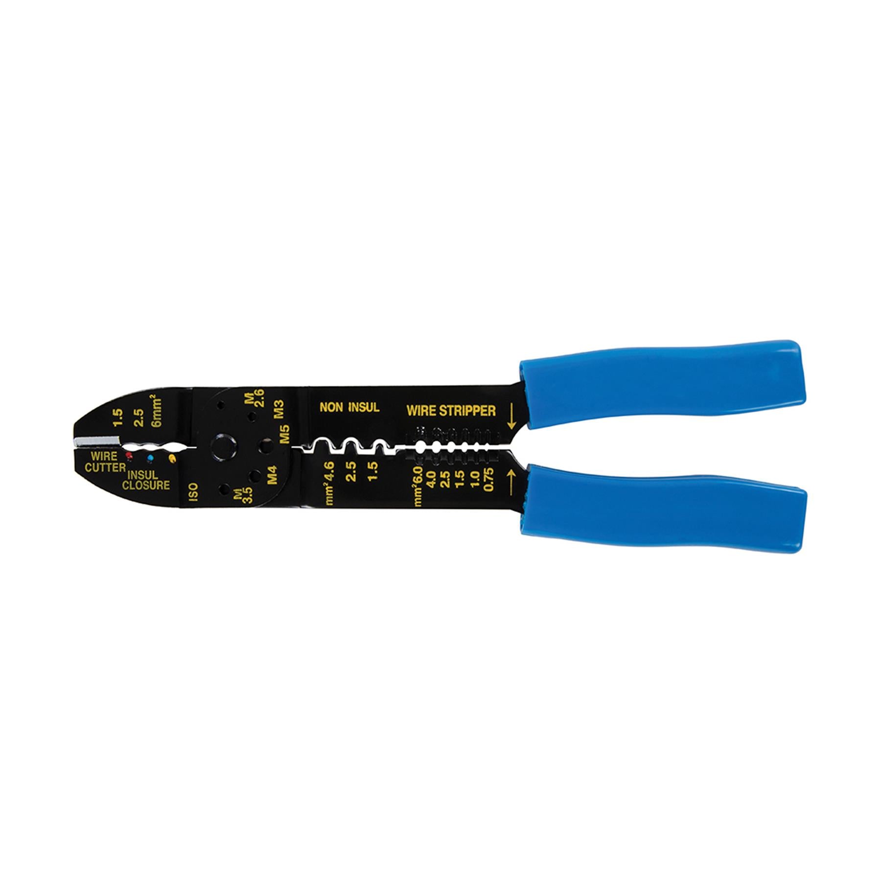 Crimping & Stripping Pliers - 230mm 4mm Hardened Steel For Insulated Terminals