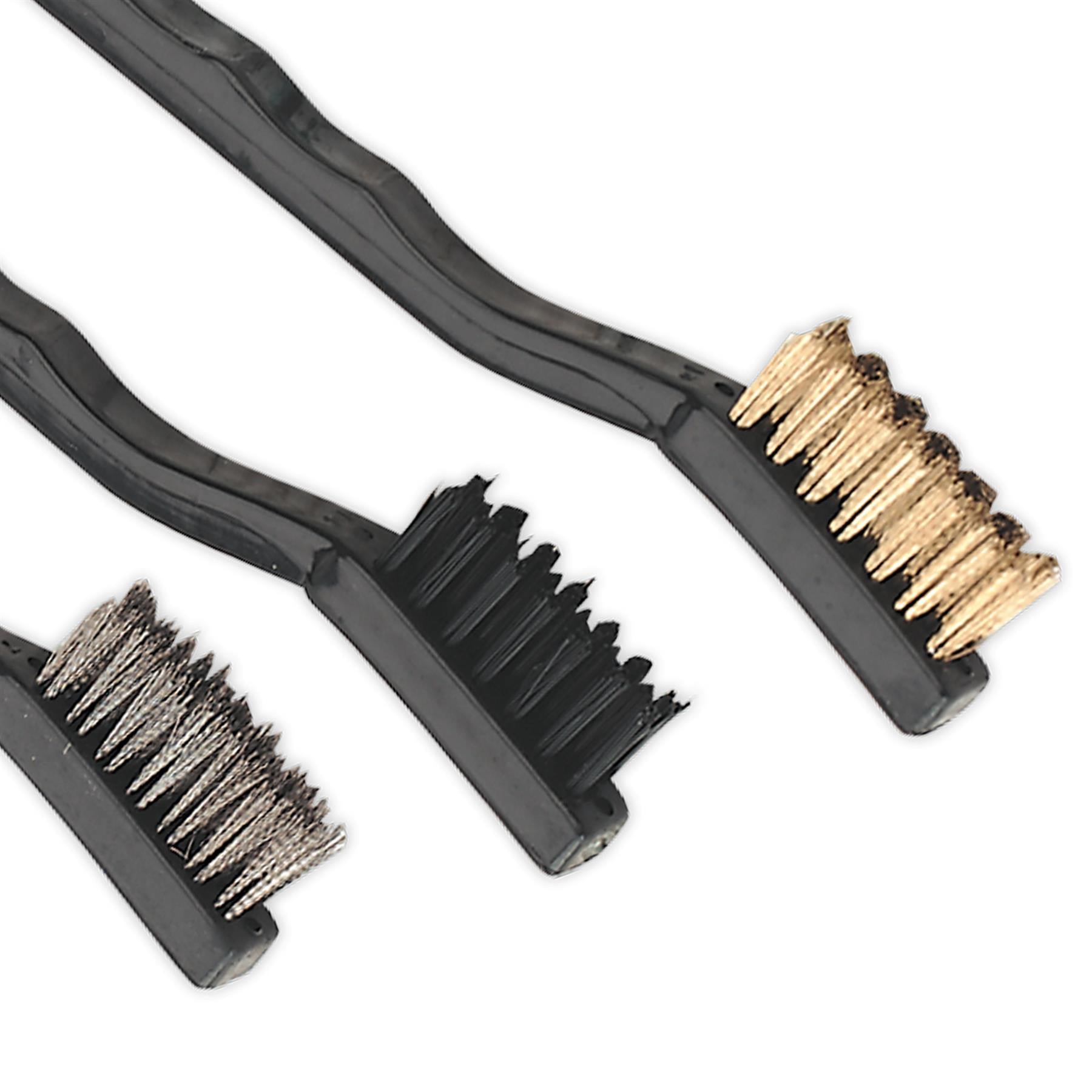 Sealey Miniature Brush Set 3pc Component Brushes, Wire Brushes AK9791