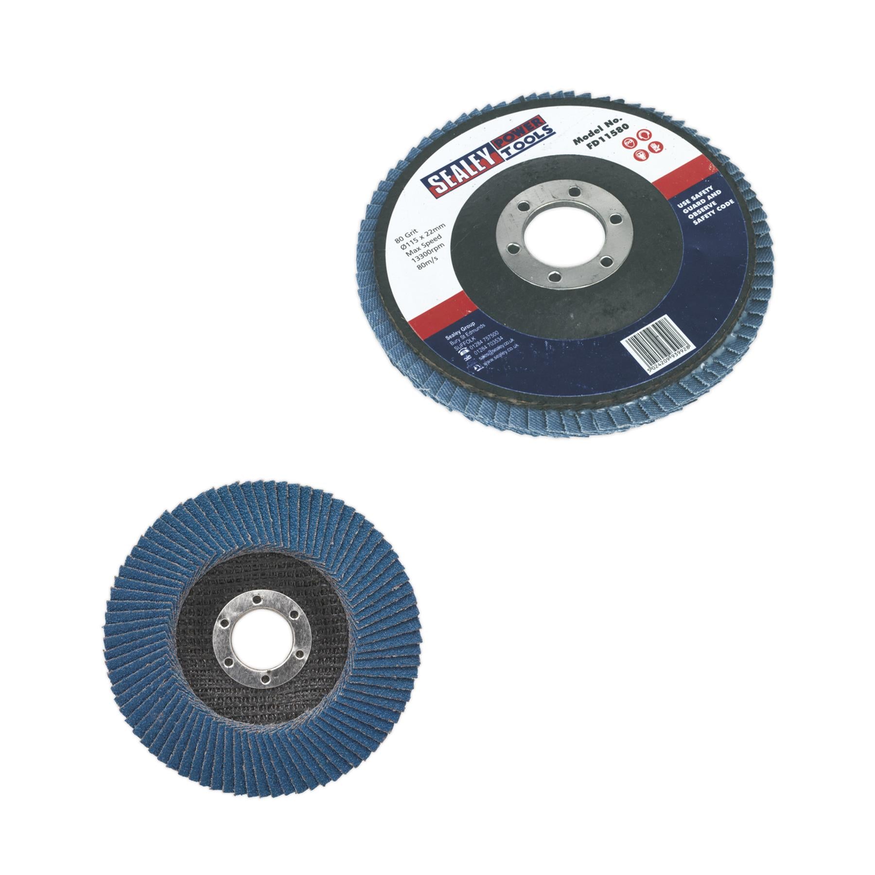 Sealey Flap Disc Zirconium Ø115mm Ø22mm Bore 80Grit