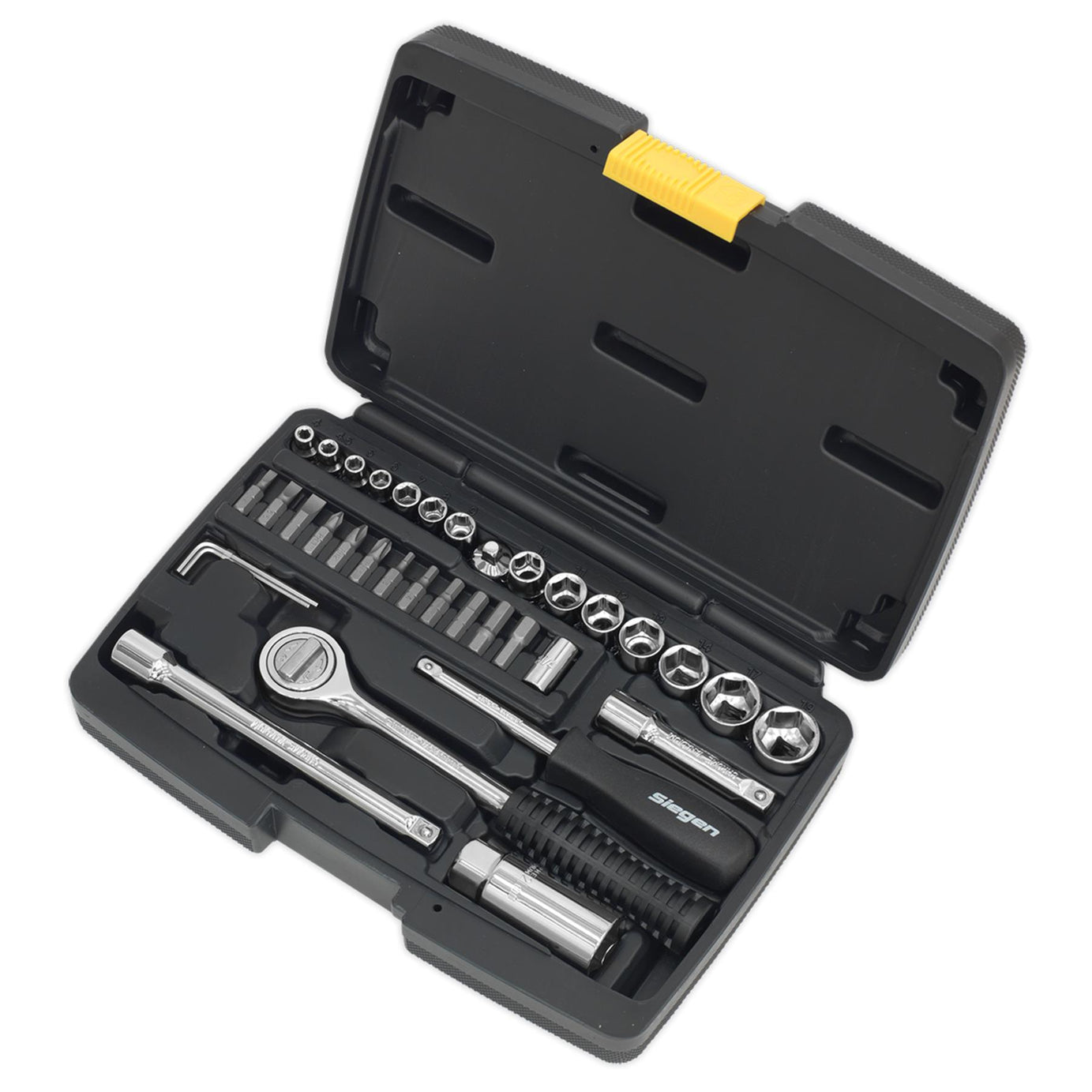 Sealey Socket Set 37pc 1/4" & 3/8"Sq Drive 6pt Metric