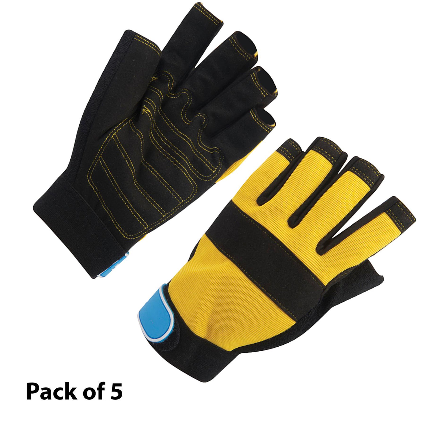 5 X Fingerless Mechanics Gloves Large High Quality Durable For Automotive Use