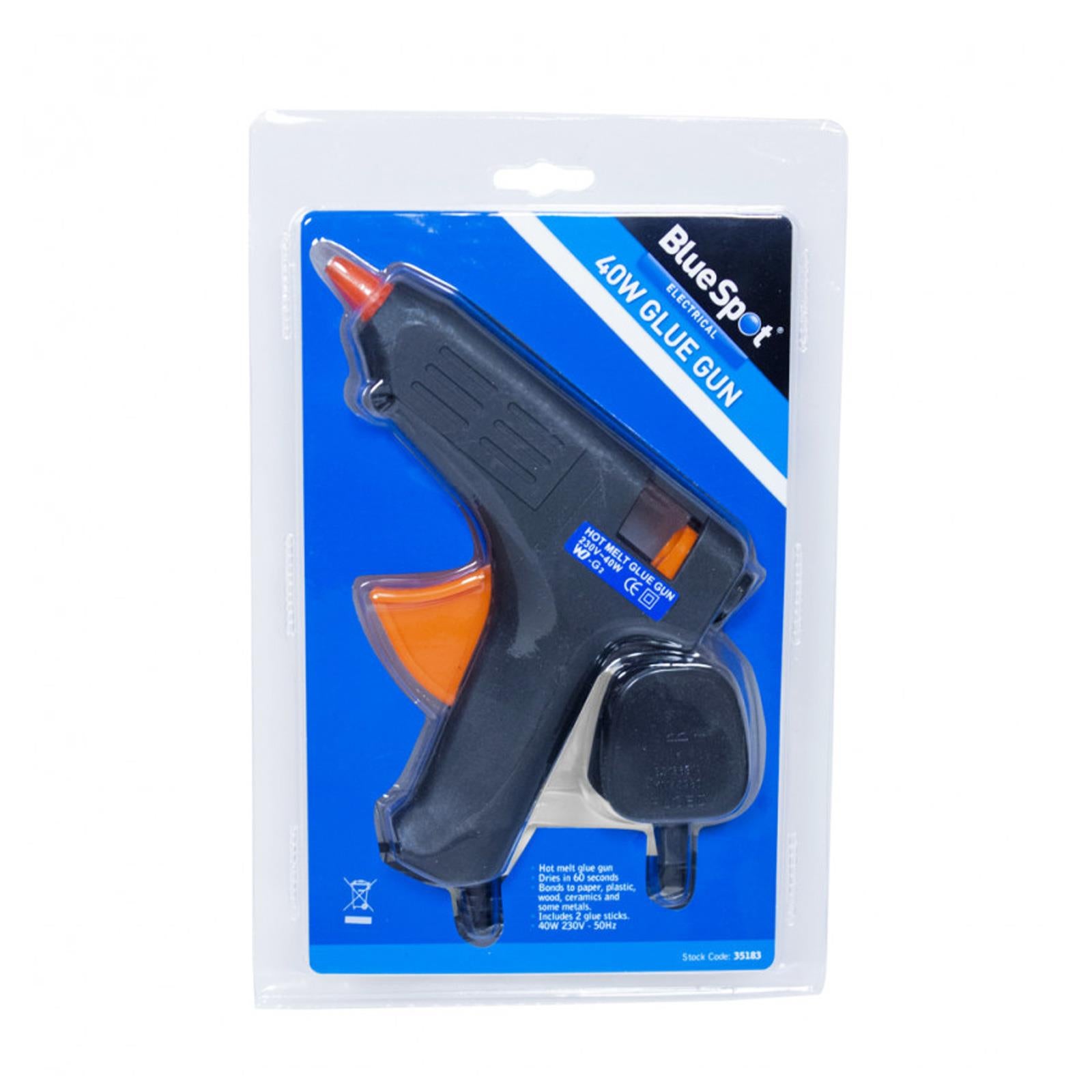 BlueSpot Hot Melt Mini Glue Gun + 2 Sticks 40W 240V Arts Crafts