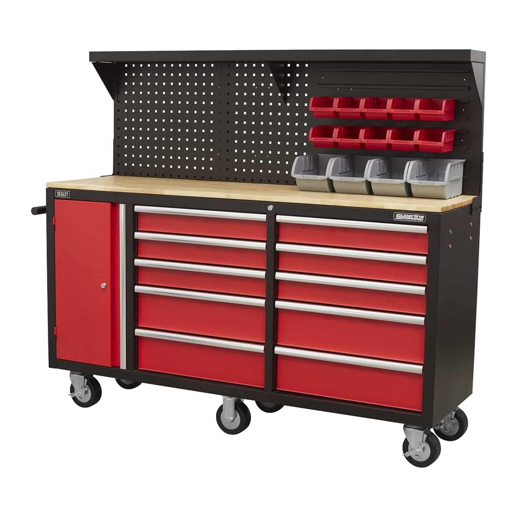 Sealey Mobile Workstation 10 Drawer with Backboard