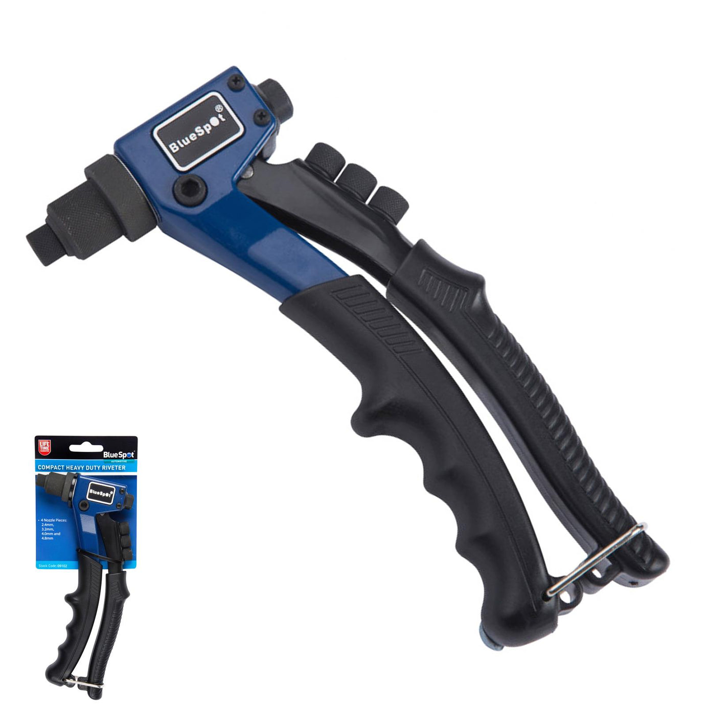 Rivet Gun Pop Riveter Heavy Duty Riveting 2.4mm-4.8mm Rivets BlueSpot