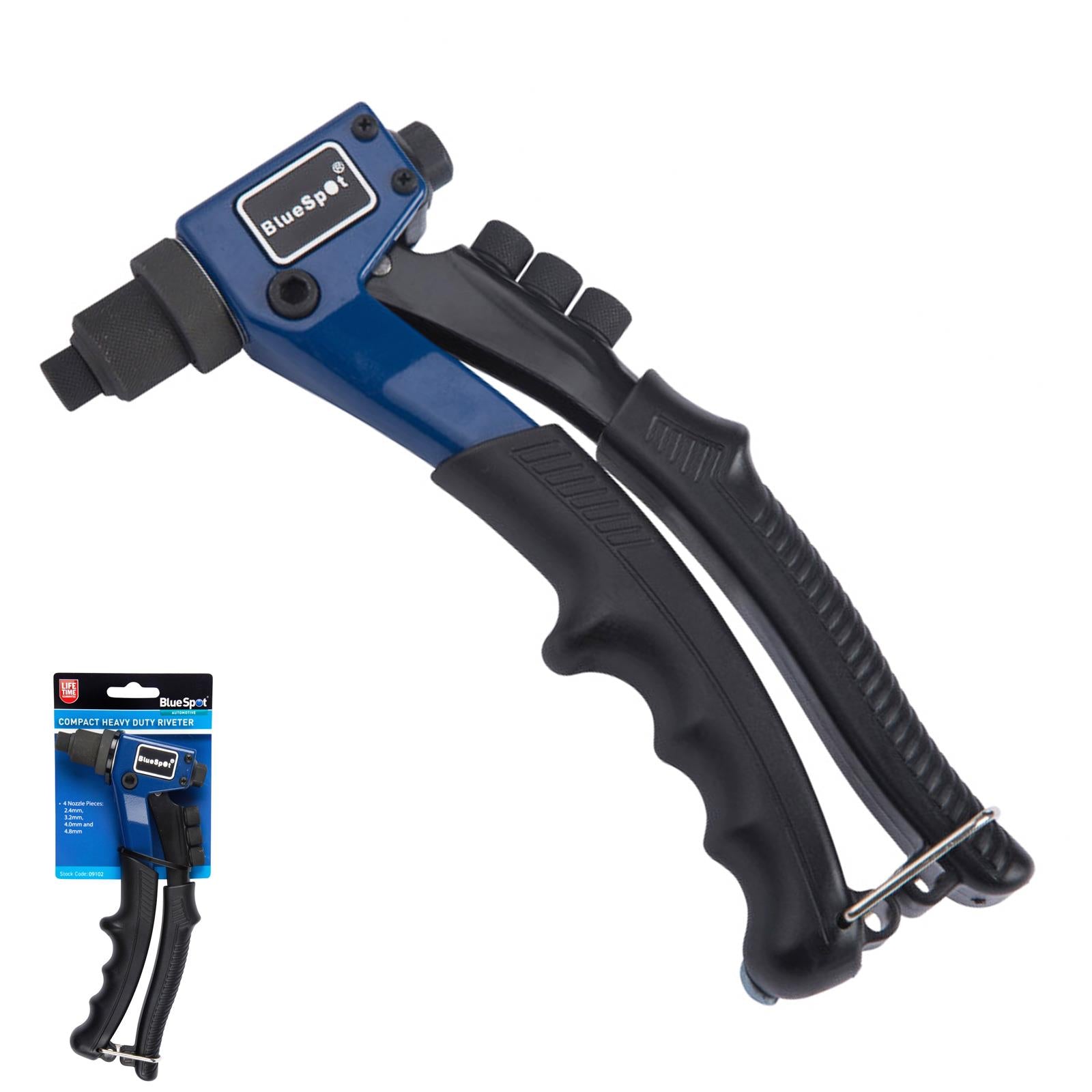 Rivet Gun Pop Riveter Heavy Duty Riveting 2.4mm-4.8mm Rivets BlueSpot