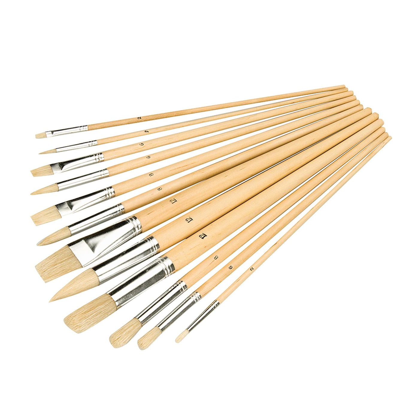 12Pce Artists Paint Brush Set Mixed Tips For Finishing Work, Painting & Priming