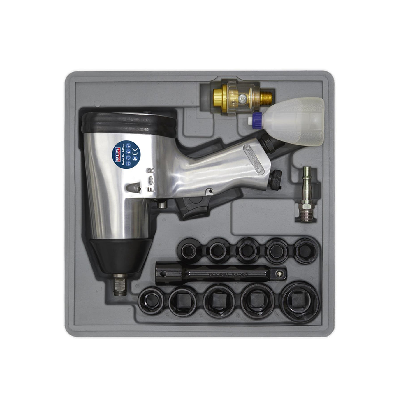 Sealey Air Impact Wrench Kit with Sockets 1/2"Sq Drive