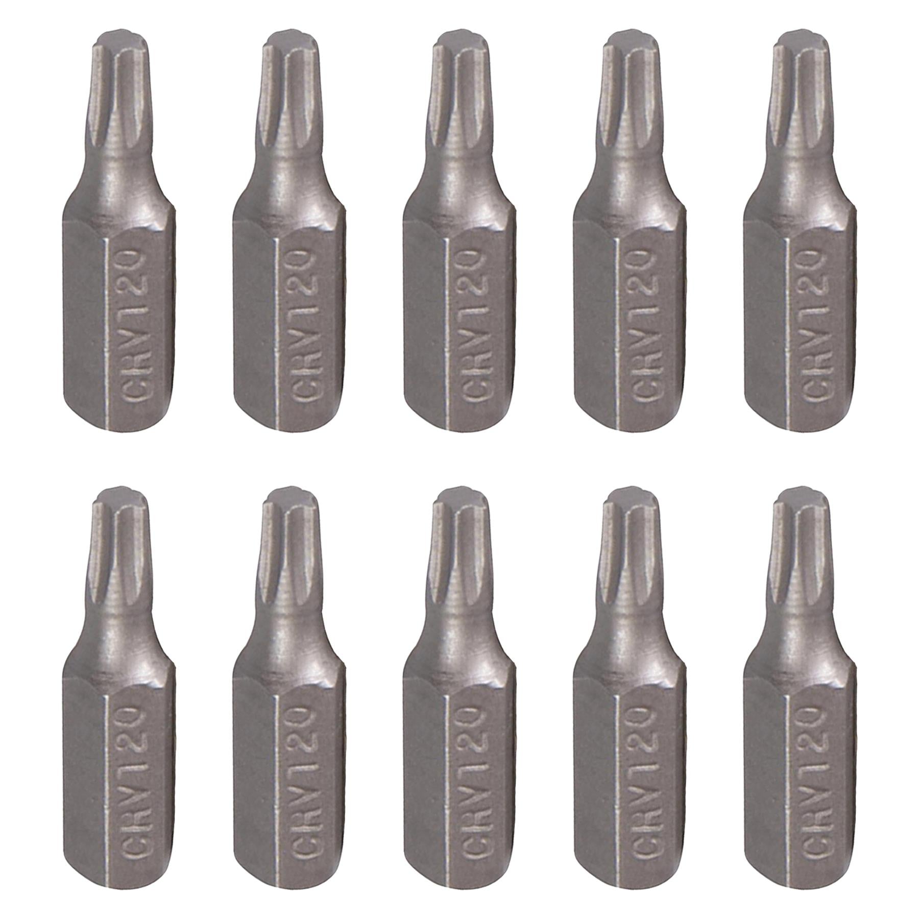 10Pk Torx CRV Screwdriver Bits T20 Chrome Vanadium 1/4" Hex Drive Drive DIY