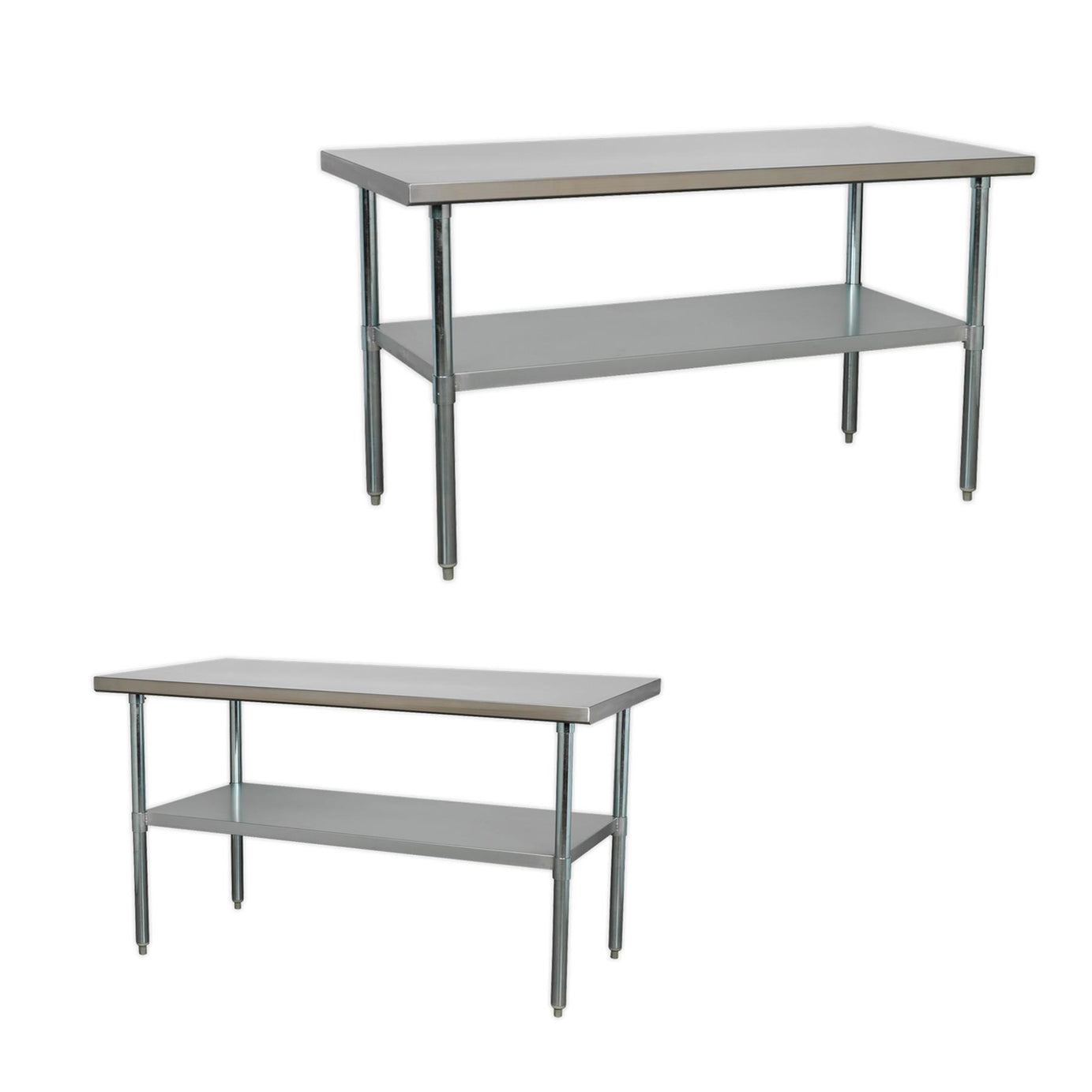 Sealey Stainless Steel Workbench 1.5m Adjustable Feet  Supplied Flat-Packed