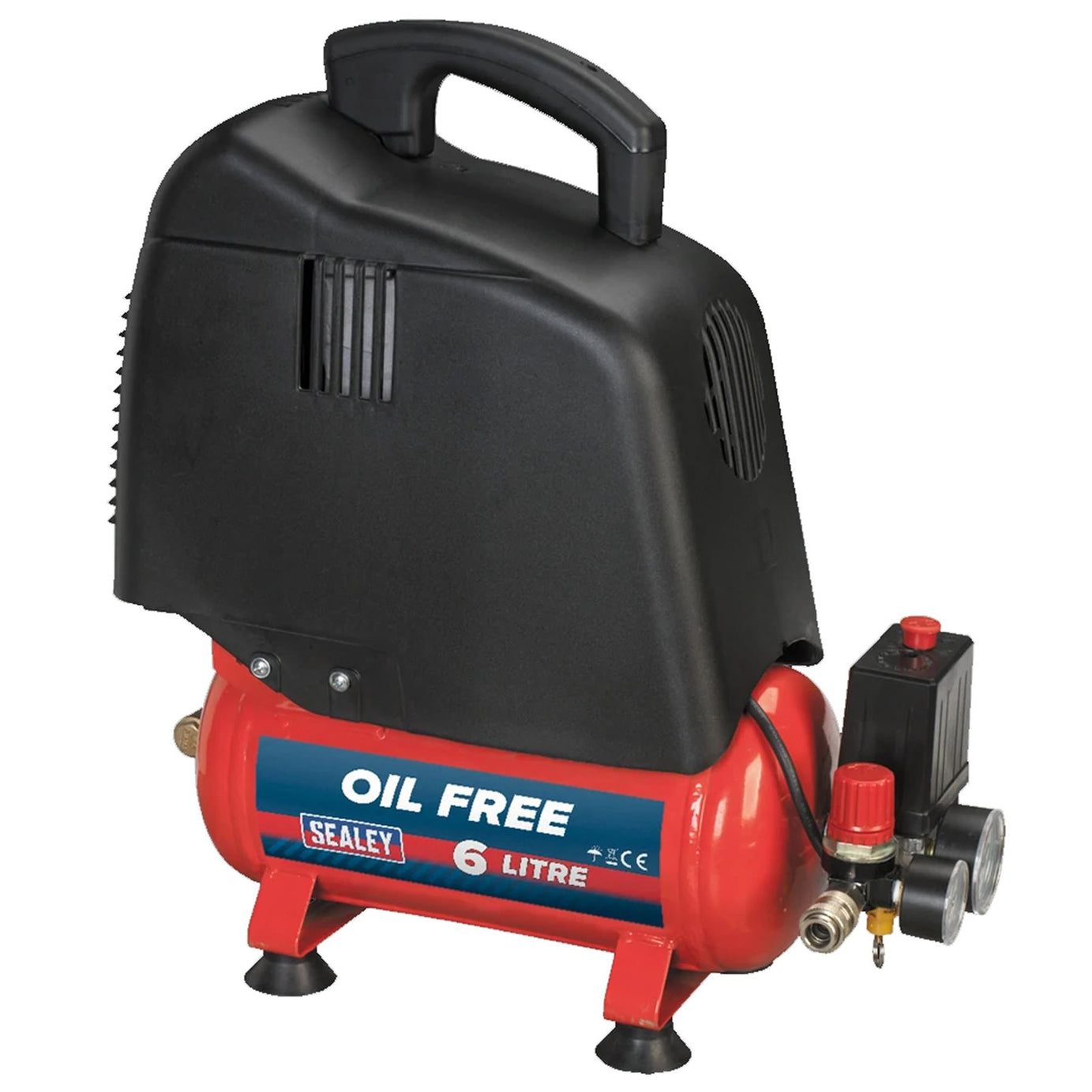 Sealey Air Compressor 6L Belt Drive 1.5hp Oil Free