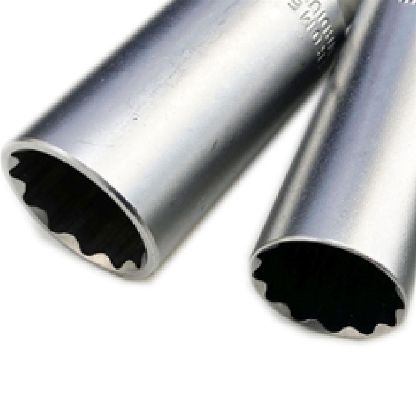 3/8 Dr. Spark Plug Socket Metric Thin Wall Design 14 16 18mm Satin Finish Tools