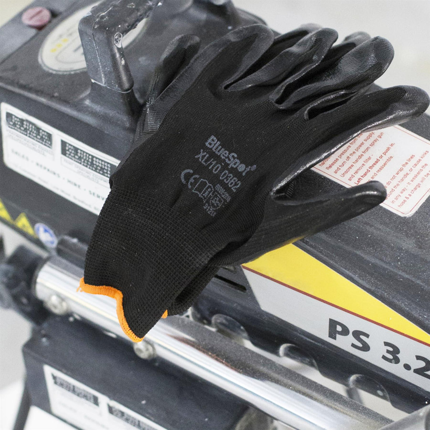 BlueSpot 1 pair Nitrile / Latex Coated Work Gloves Mens Builders Gardening Grip