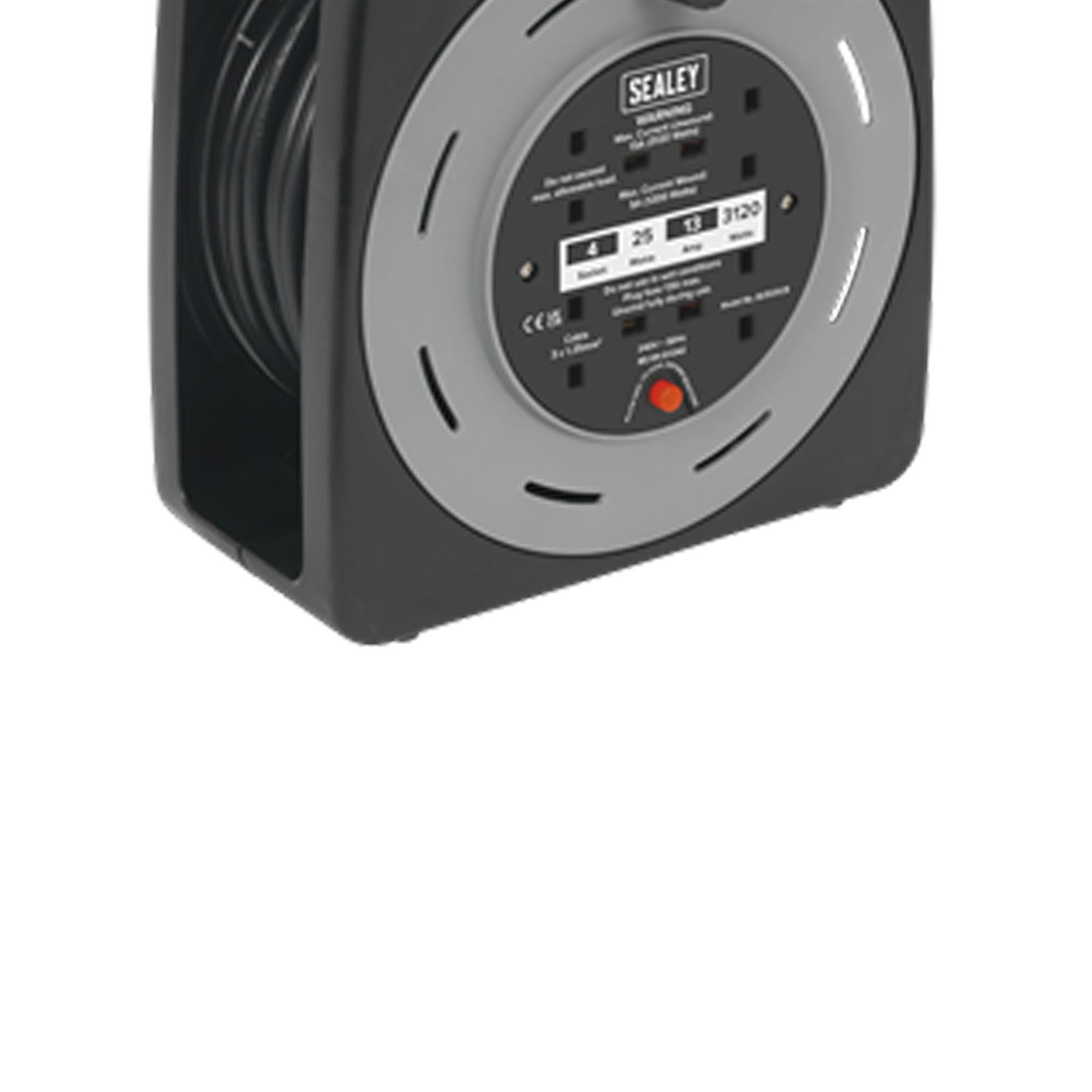 Cable Reel Box Type 25m 4 x 230V 1.25mm² Thermal Trip