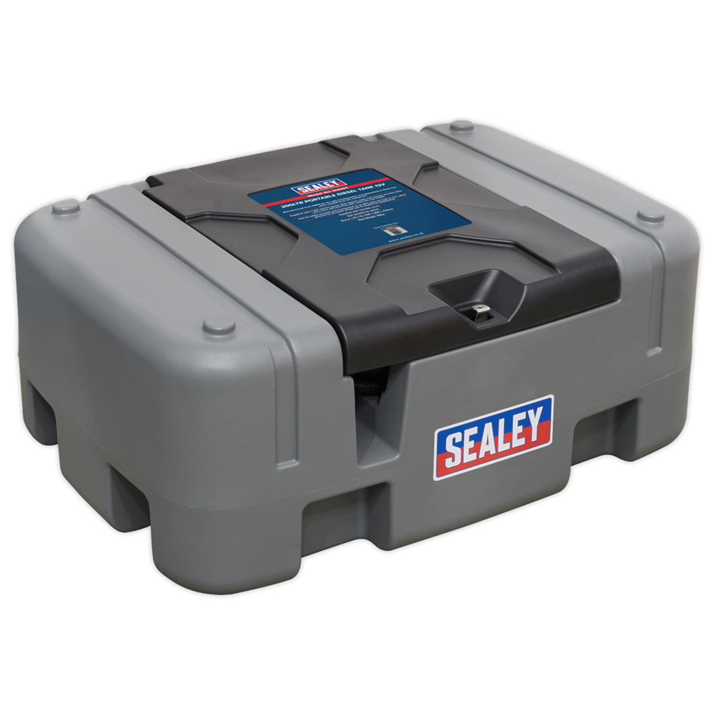 Sealey Portable Diesel Tank 200L 12V 4m Electric cable and clamps