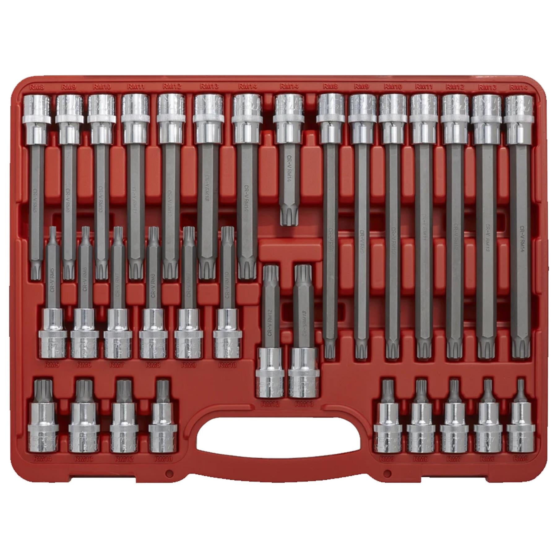 Sealey Ribe Socket Bit Set 32pc 1/2"Sq Drive