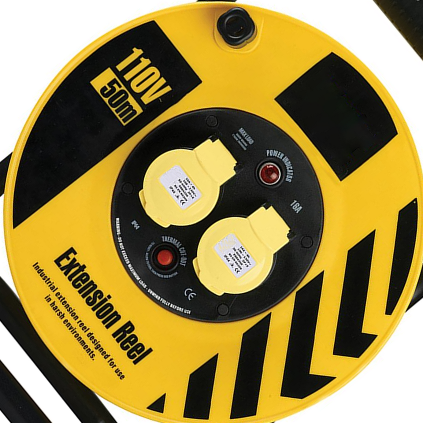 Defender Heavy Duty Cable Reel 1.5mm2 2-Way 16A 50m 110V