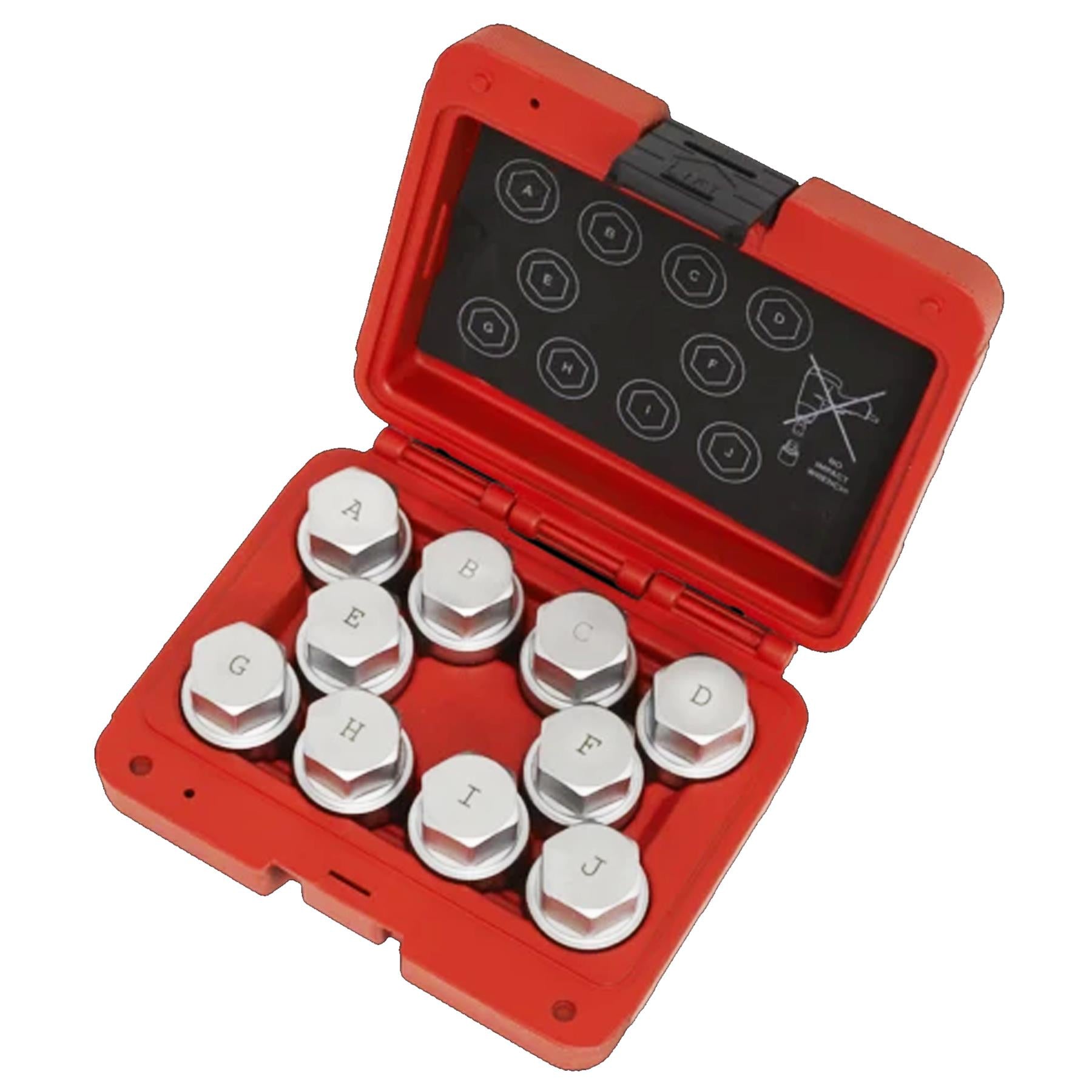 Locking Wheel Nut Key Set 10pc - Land Rover Sealey