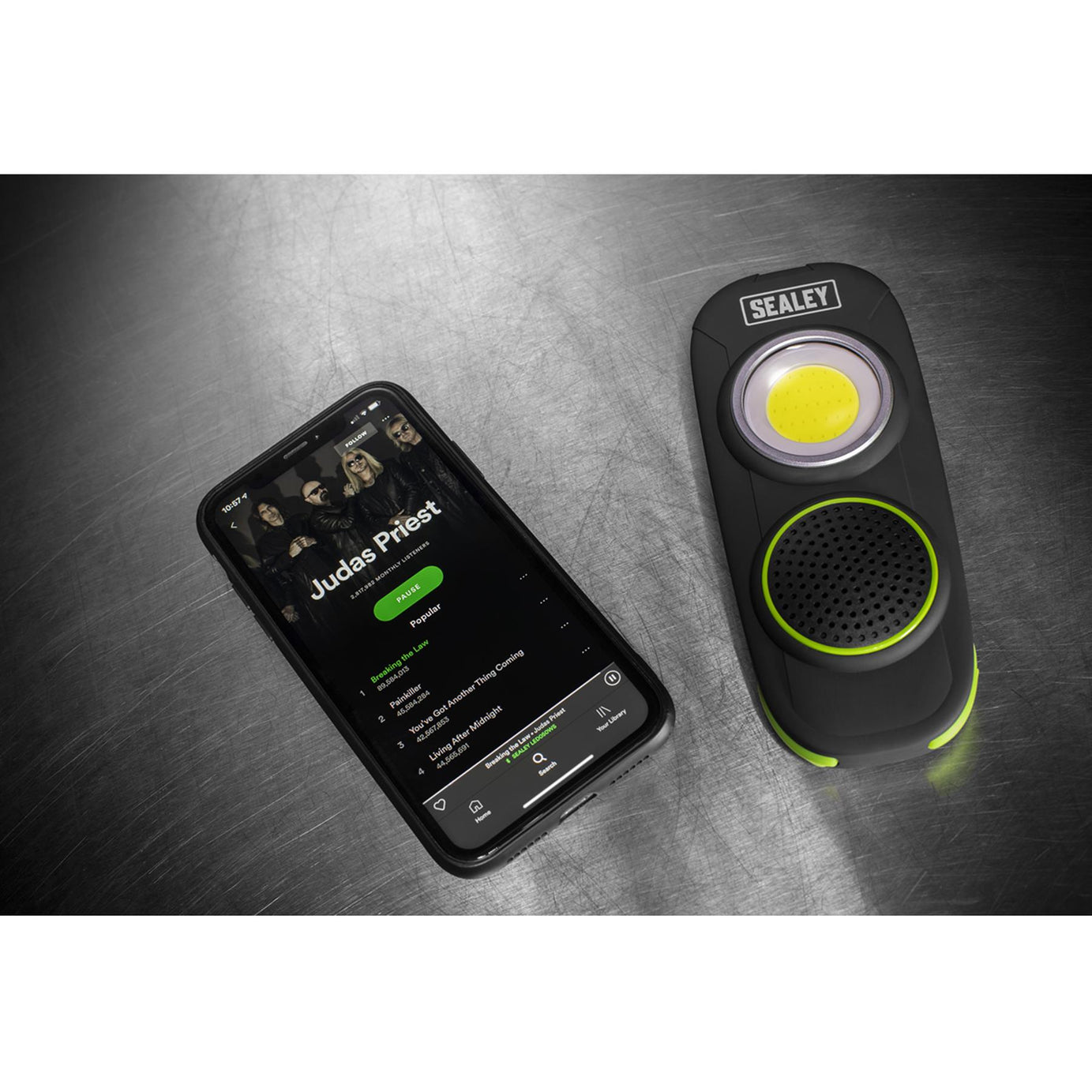 Sealey Rechargeable Torch with Wireless Speaker 10W COB LED