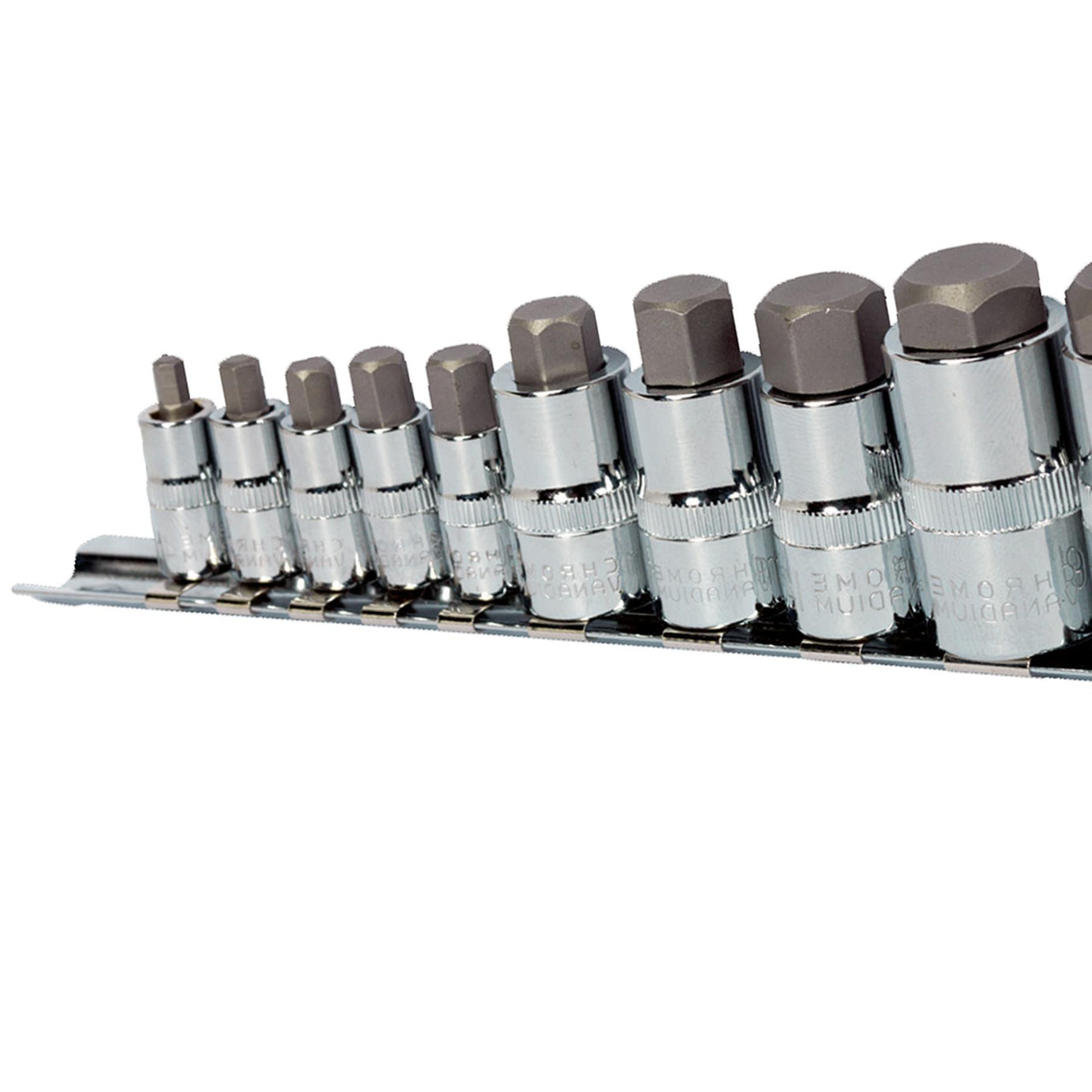 Sealey Hex Socket Bit Set 10pc Stubby 1/4", 3/8" & 1/2"Sq Drive