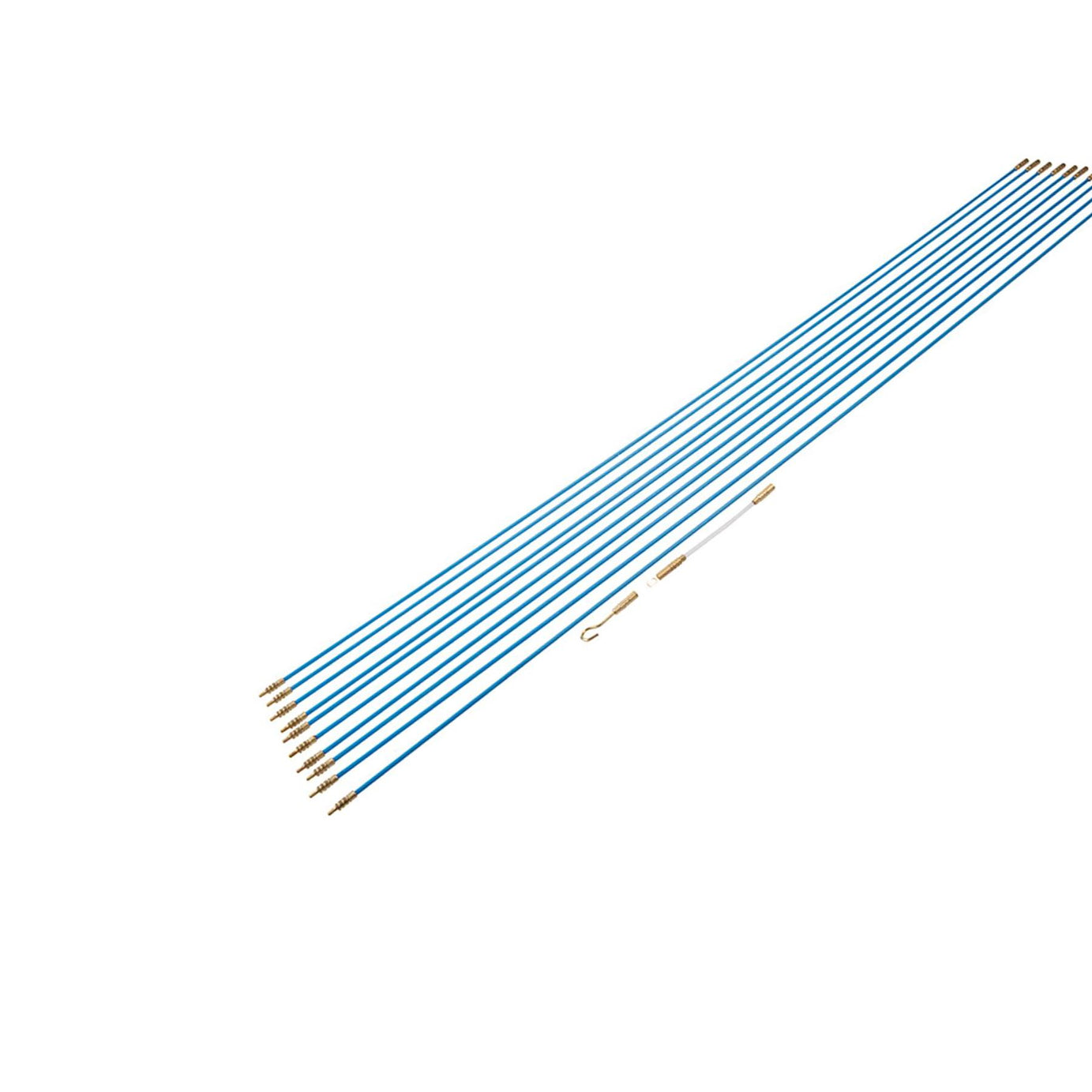 Cable Access Kit 1M X 10 Electricians Puller Rods Wires Draw Push Pulling