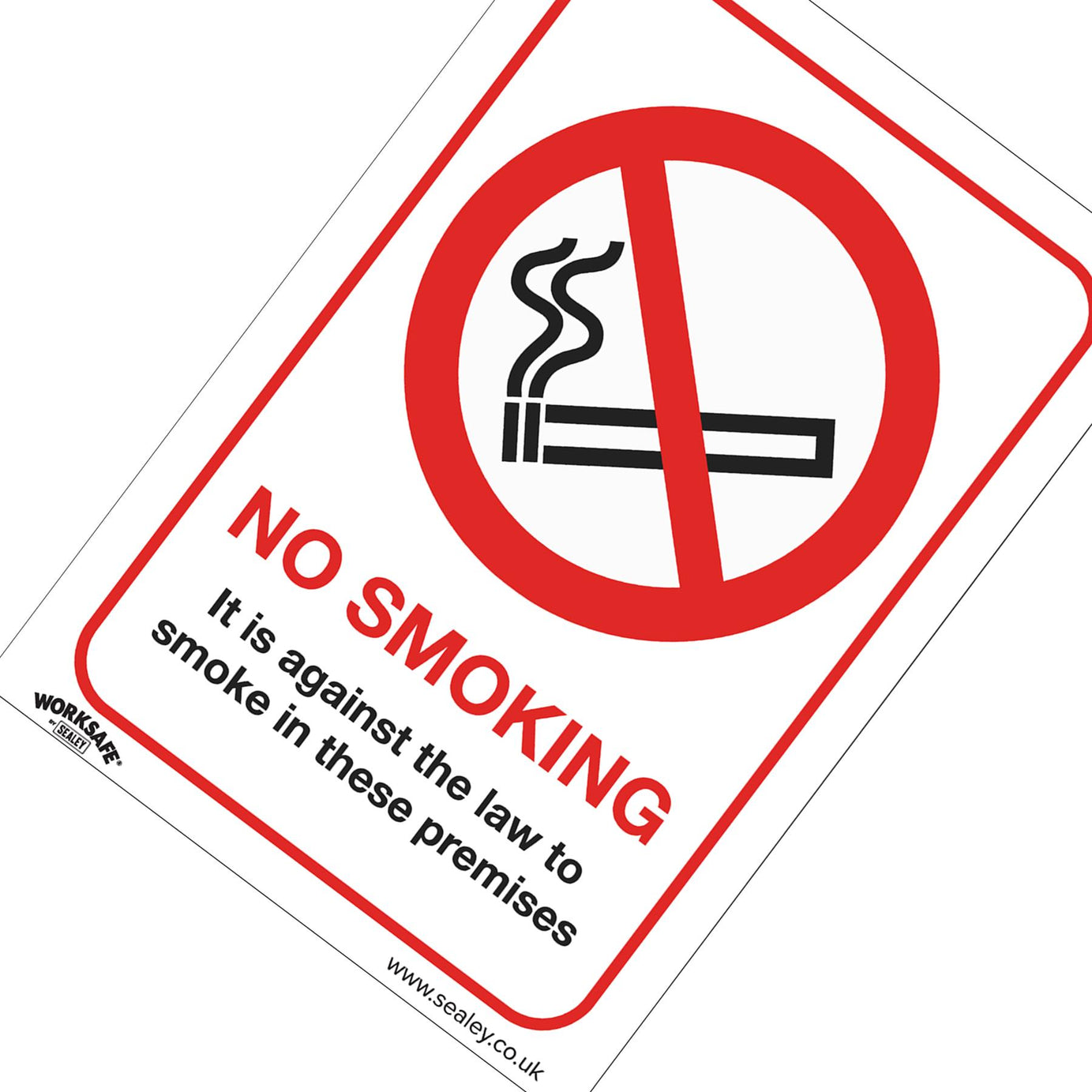 Sealey Safety Sign - No Smoking (On Premises) - Self-Adhes -Pack of 10