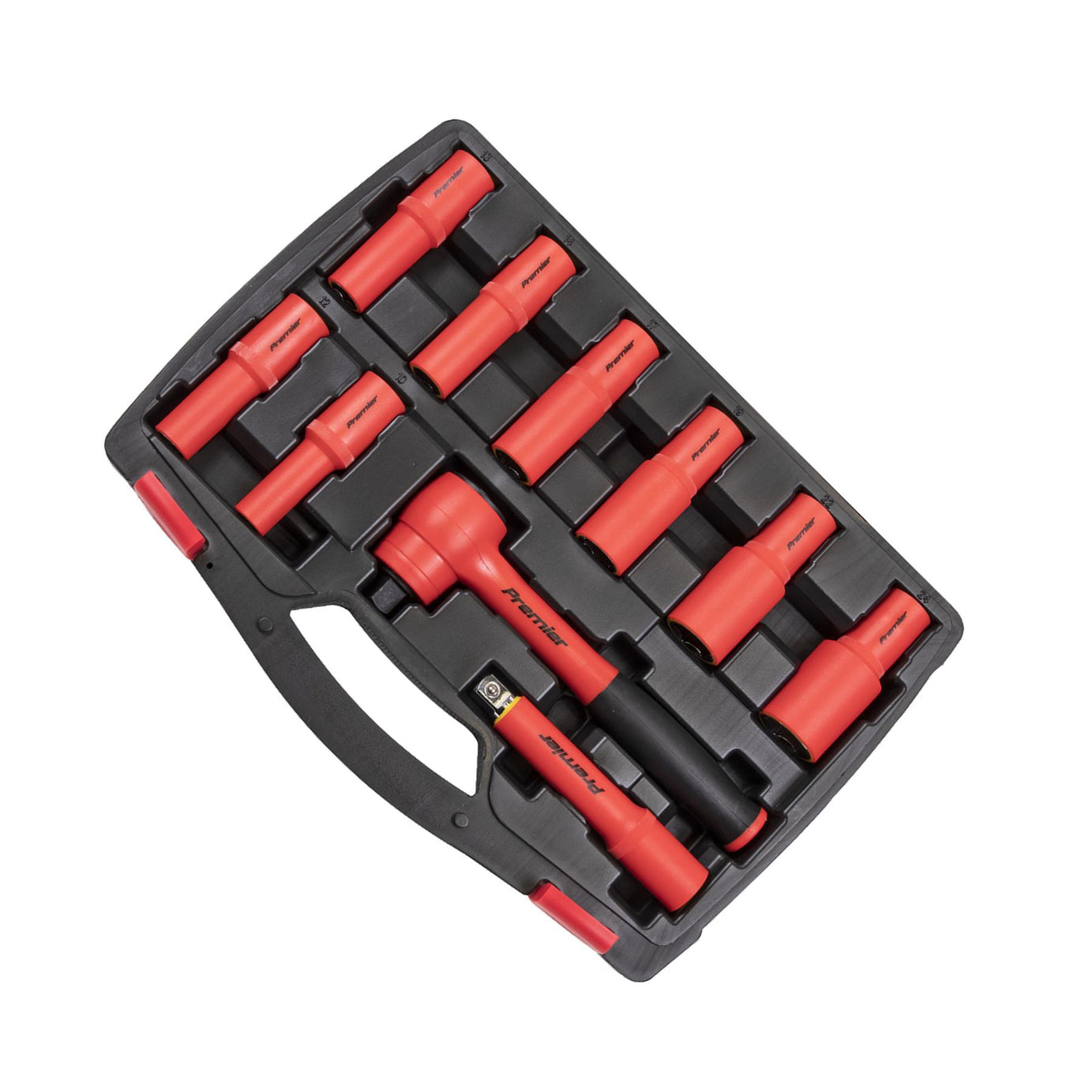 Sealey Insulated Socket Set 10pc 1/2"Sq Drive 6pt WallDrive VDE Ap