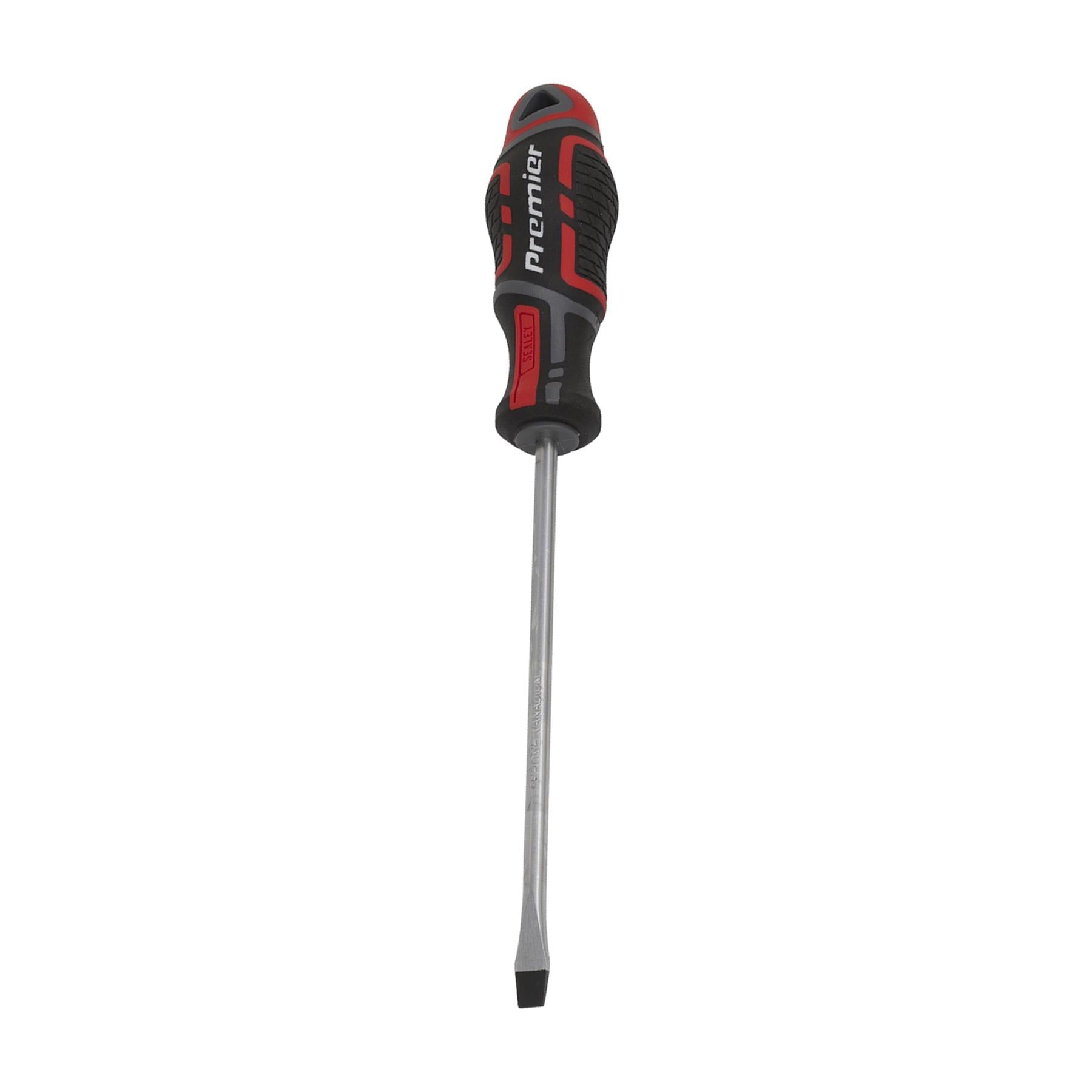 Sealey Screwdriver Slotted 5 x 125mm Flat Soft Grip Handle Magnetic GripMAX