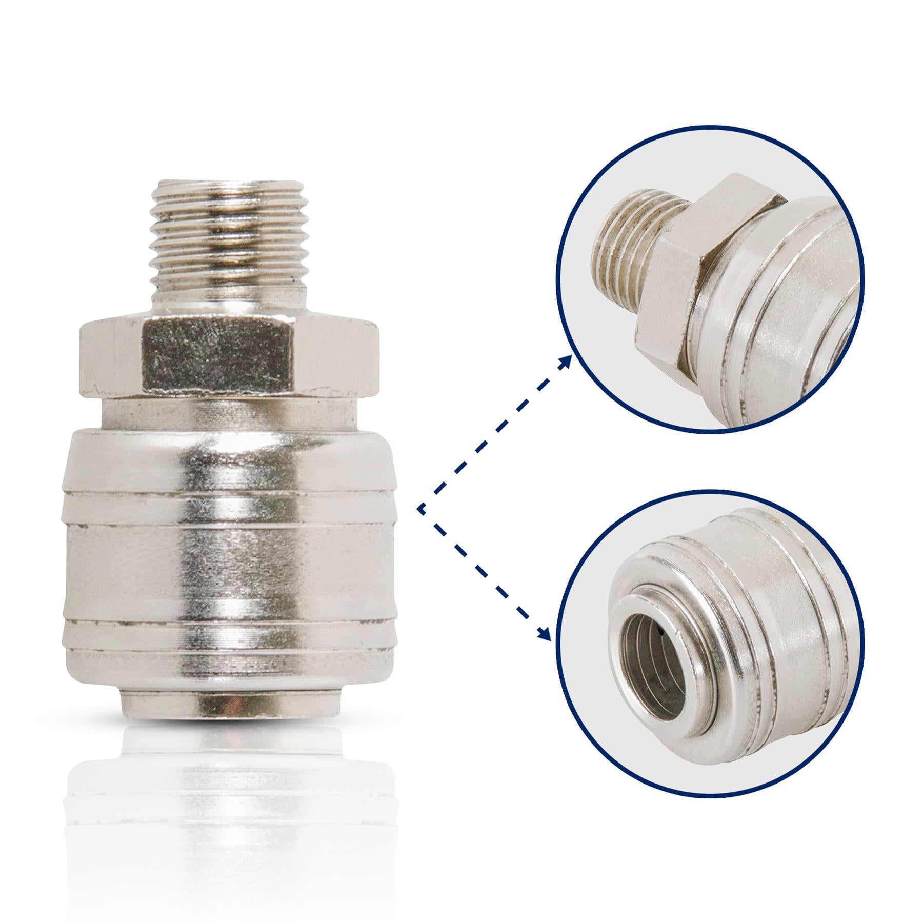 Euro Air Line Fitting Quick Release For Compressor Hose 1/4" BSP Male Thread