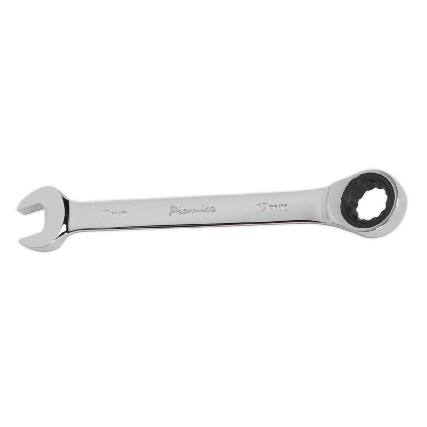 Sealey Ratchet Combination Spanner 17mm Chrome Vanadium Steel