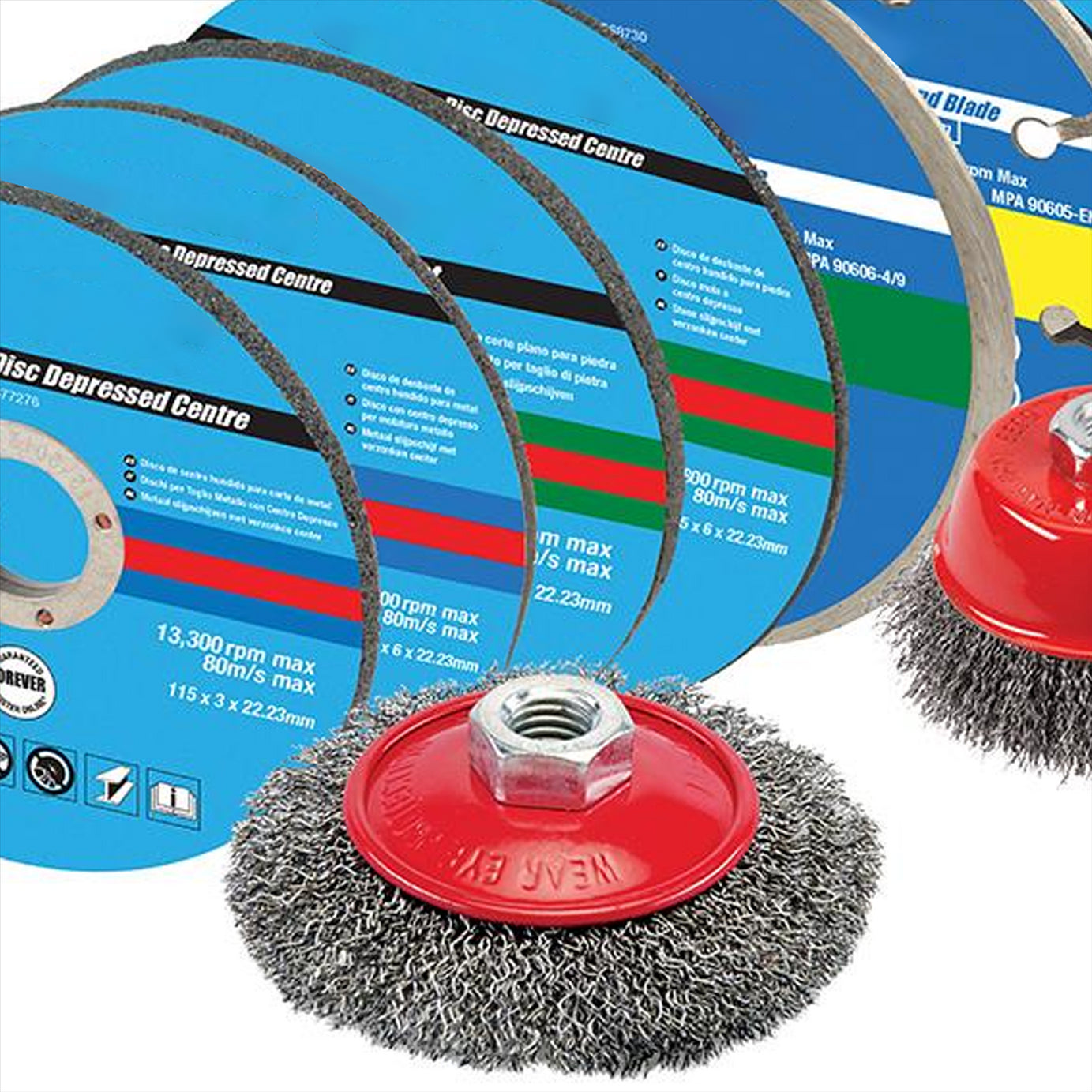 12Pce Cutting & Grinding Discs Kit 115mm Angle Grinder Starter Pack New