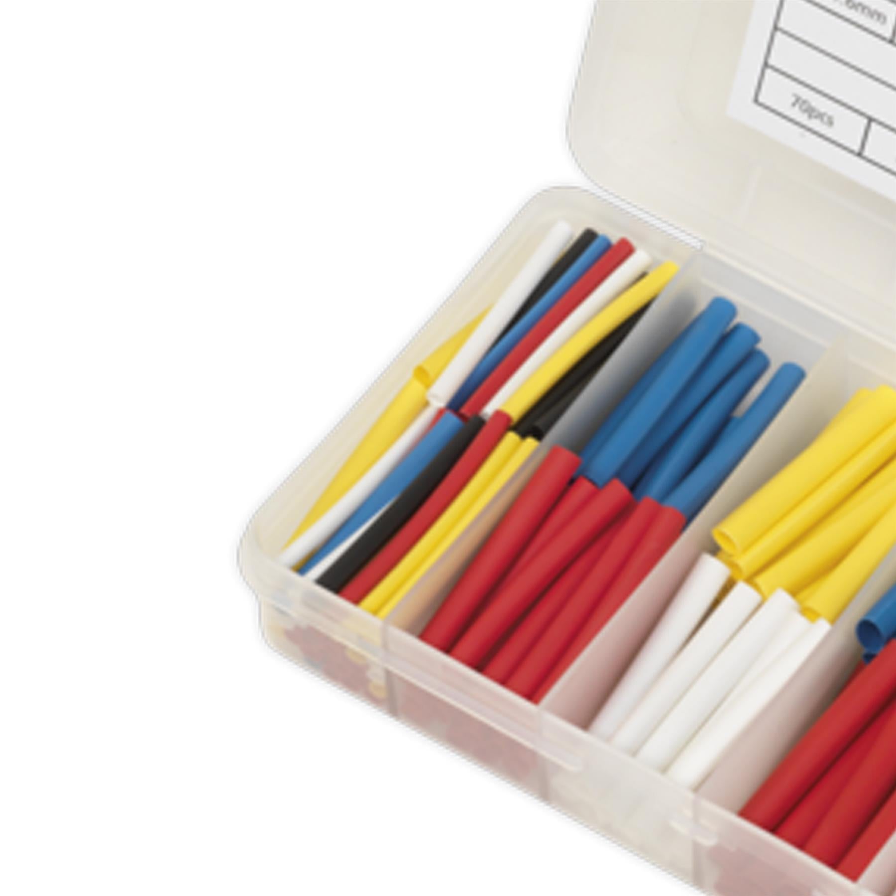 Sealey Heat Shrink Tubing Assortment 180pc 50 & 100mm Mixed Colours