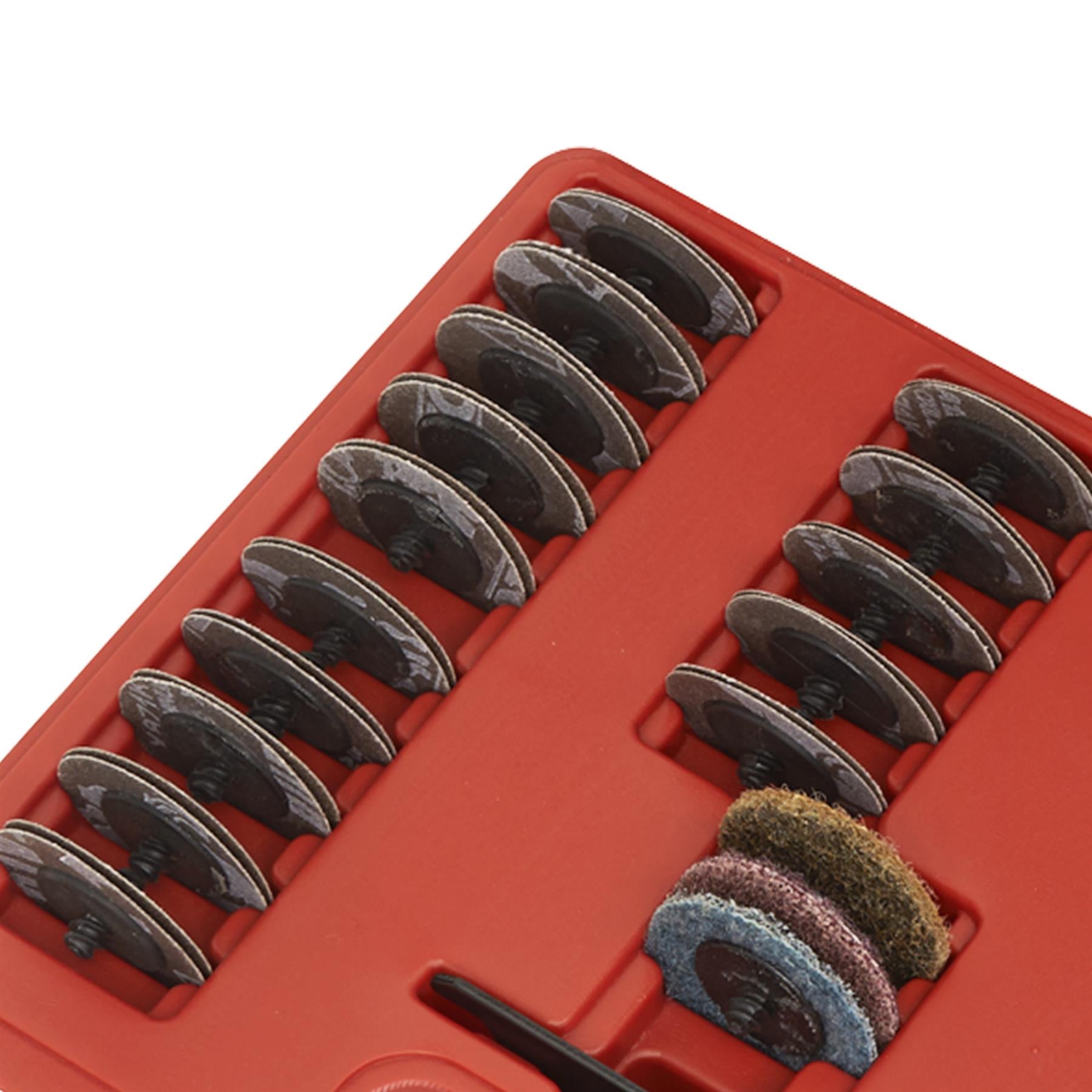 Sealey Air Mini Sander Kit 50mm 35pc With Double Finger Trigger
