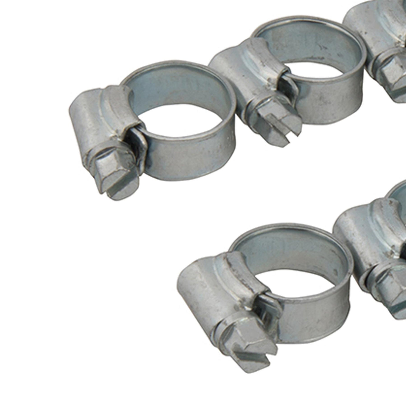 10Pk Hose Clips - 10-16mm (Moo) Zinc-Plated Mild Steel Ideal For Automotive Use