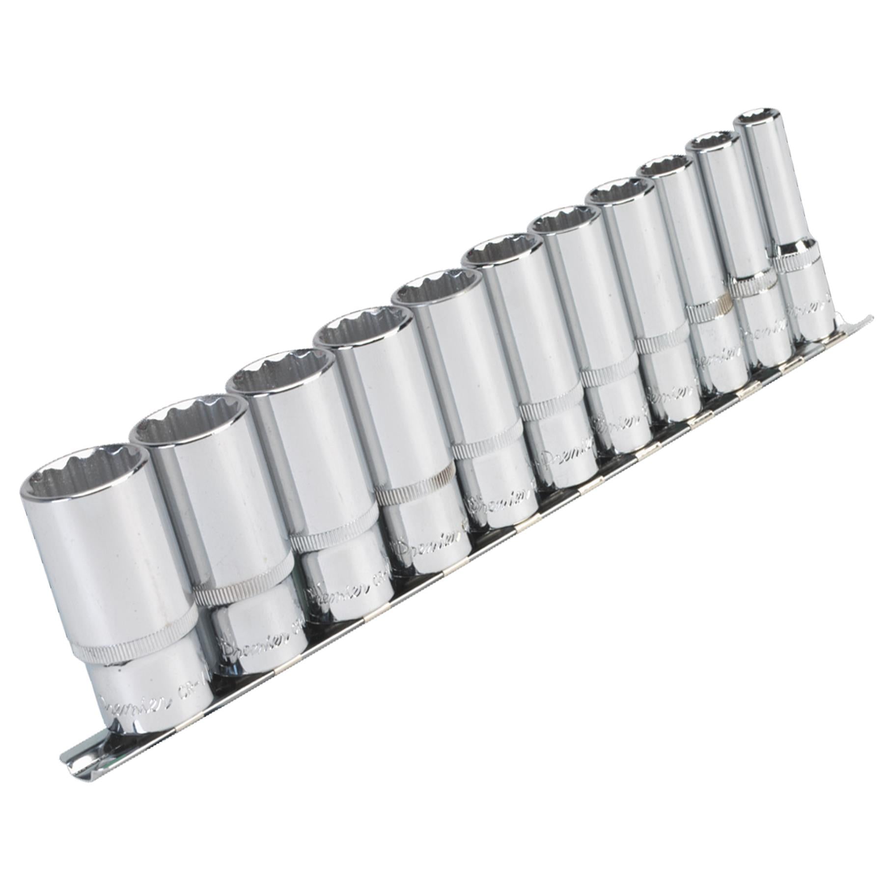 Sealey Socket Set 11pc 3/8"Sq Drive 12pt Deep WallDrive Imperial