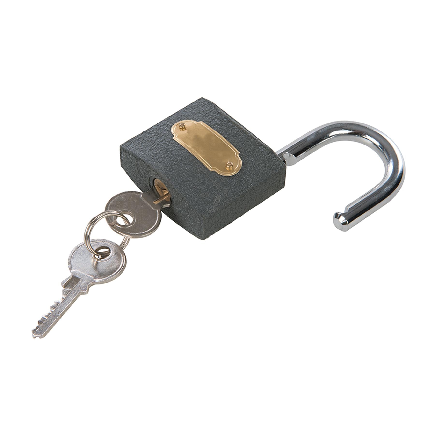 Iron Padlock Keyed Chrome Plated & Hard Steel Shackle With 2 Keys Each 6Pk 50mm