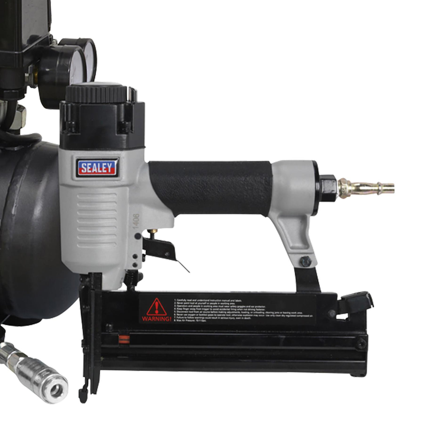 Sealey Air Nail/Staple Gun Kit inc Compressor,Hose & Nailer/Stapler