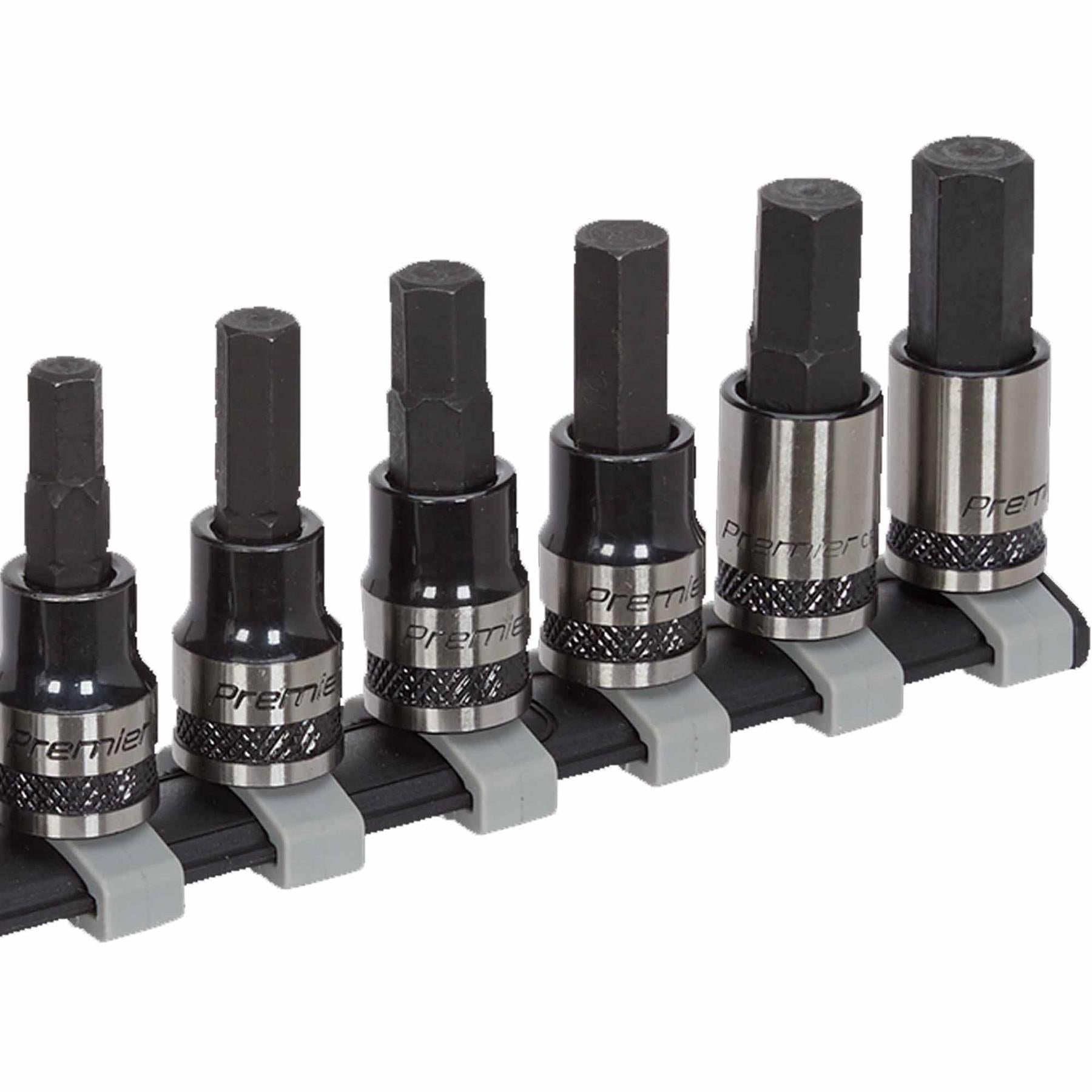 Sealey Hex Key Socket Bit Set 9pc 3/8"Sq Drive Metric Black