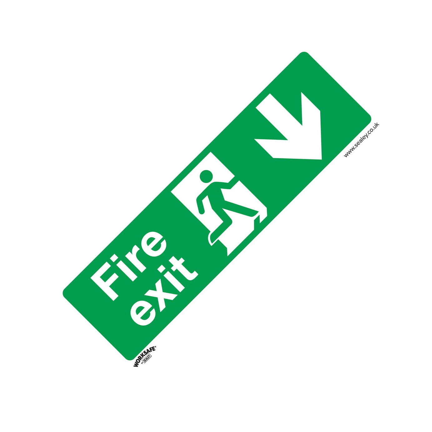 Safe Conditions Safety Sign - Fire Exit (Down) - Self-Adhesive Vinyl