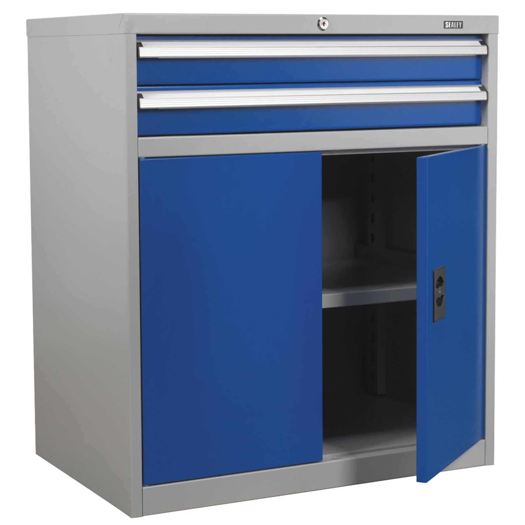 Sealey Industrial Cabinet 2 Drawer & 1 Shelf Double Locker