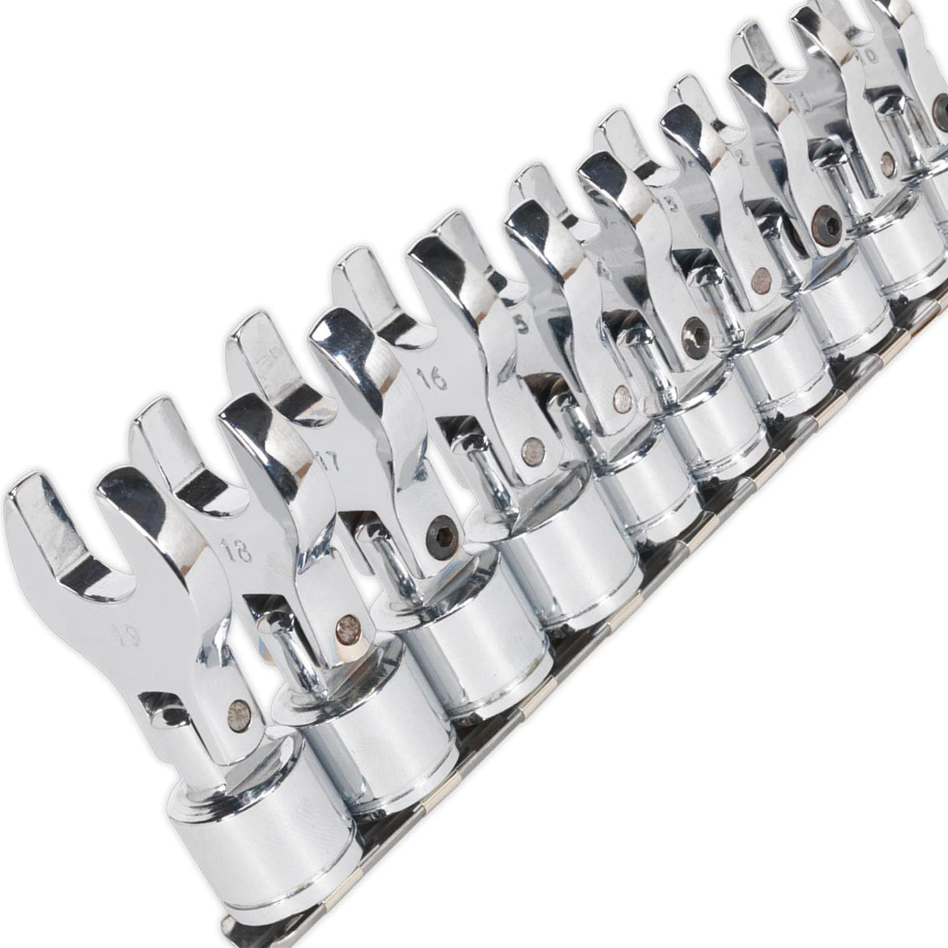Sealey Flexible Crow's Foot Open-End Spanner Set 10pc 3/8"Sq Dr MM