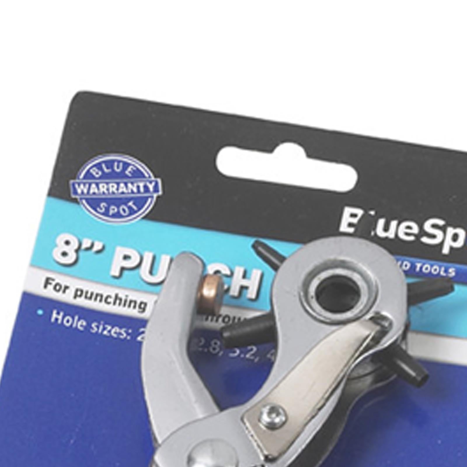 BlueSpot 200mm (8") Leather Punch Plier Multi Punch Sizes 2-4.8mm Heavy Duty