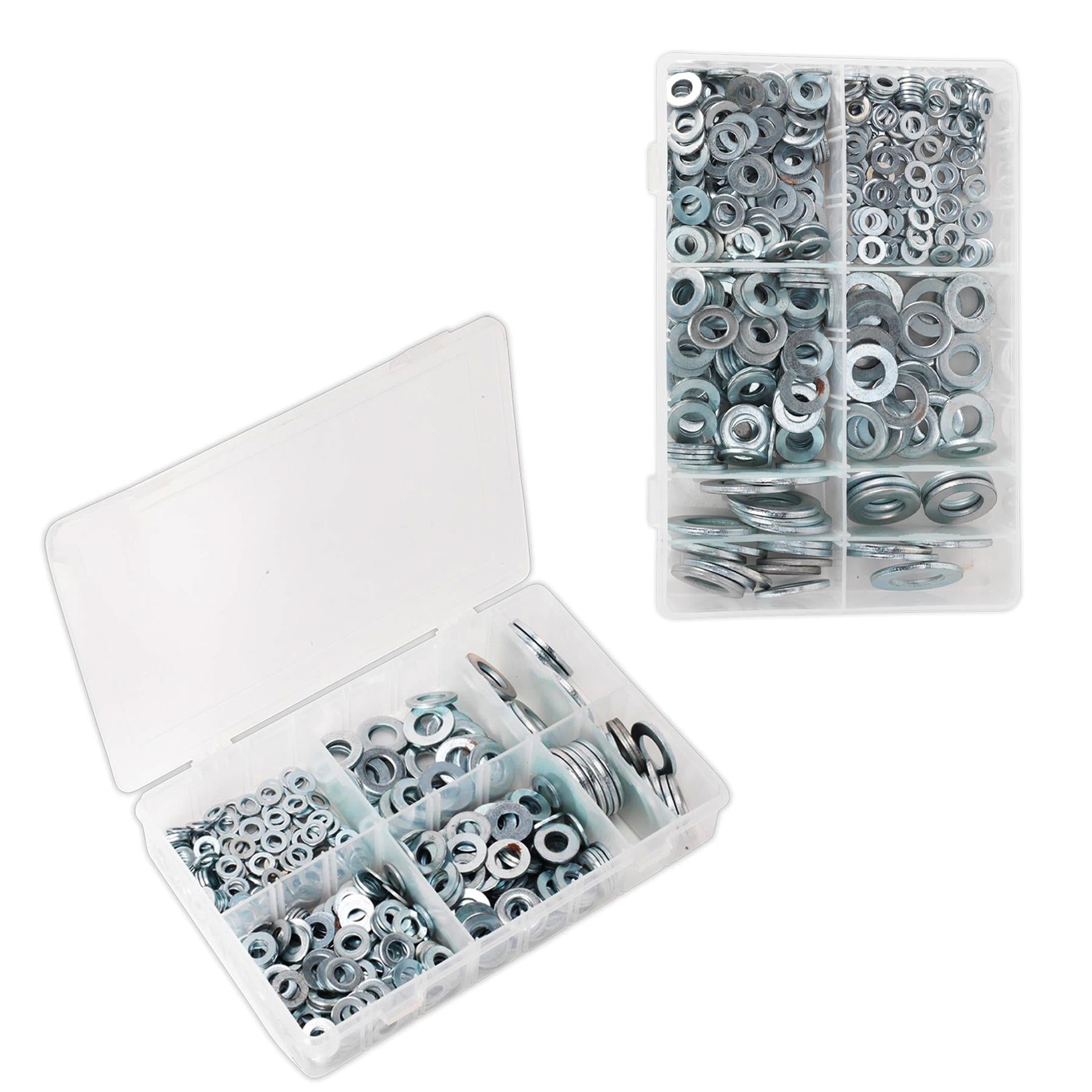 Sealey Washers Set 495pc Stainless Steel Flat Washer Assortment M6-M24 Form C Metric