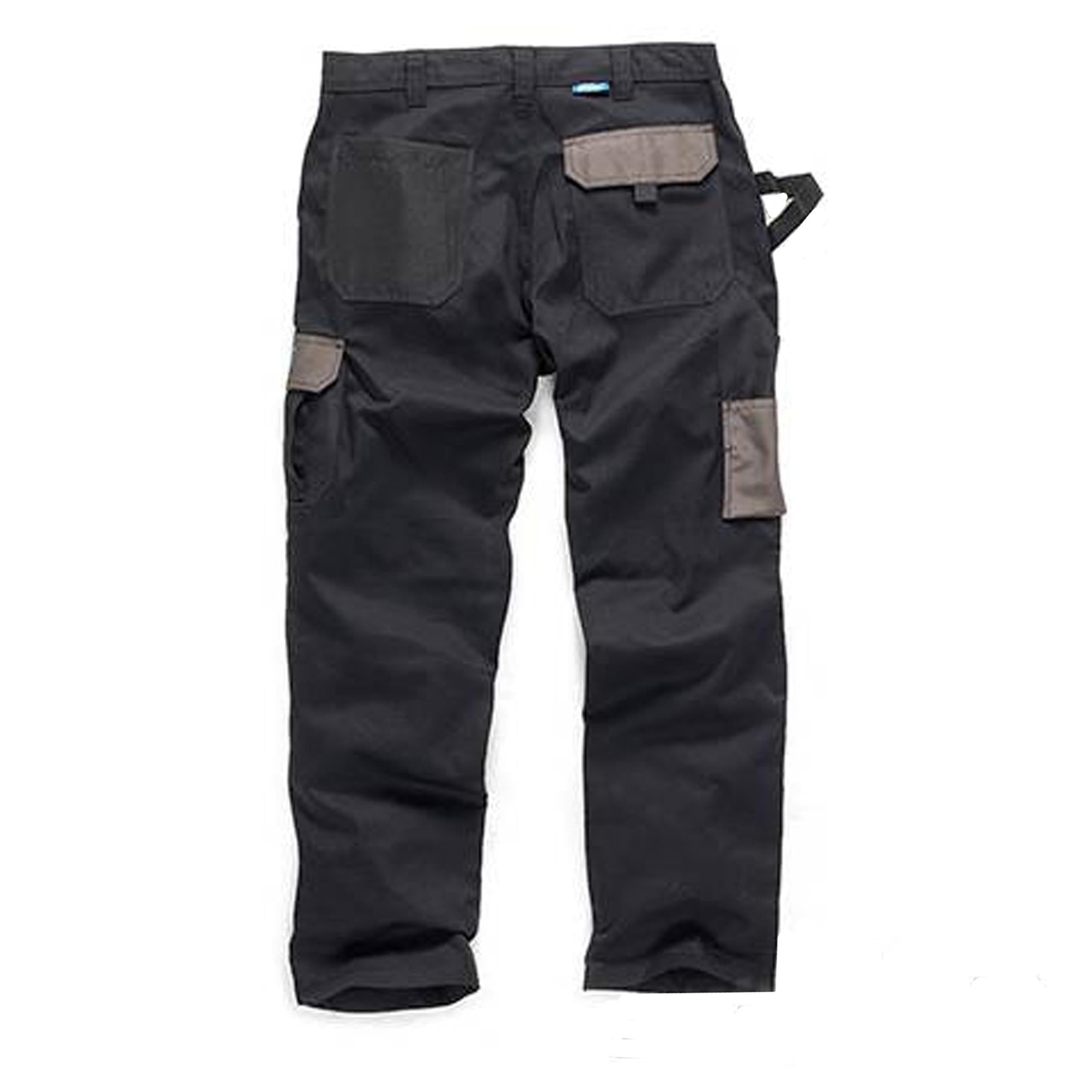 Tough Grit Work Trousers Kneepad & Cargo Pockets Working Pants Black 30R