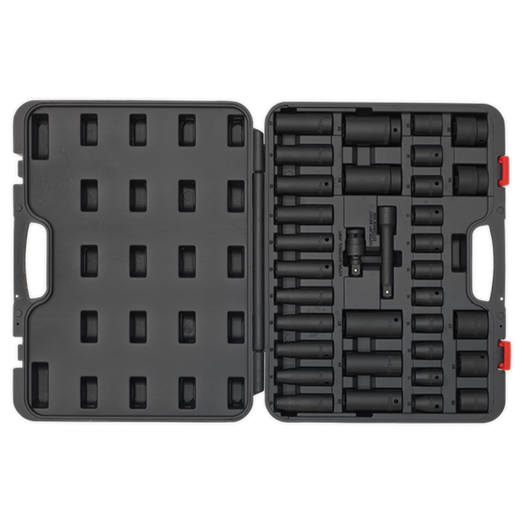 Sealey Impact Socket Set 34pc 1/2"Sq Drive Metric