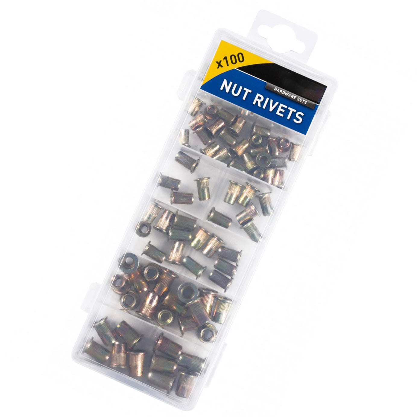BlueSpot 100pc Rivet Nuts Zinc Steel Rivnut Insert For Threaded Riveter M3 - M6 New